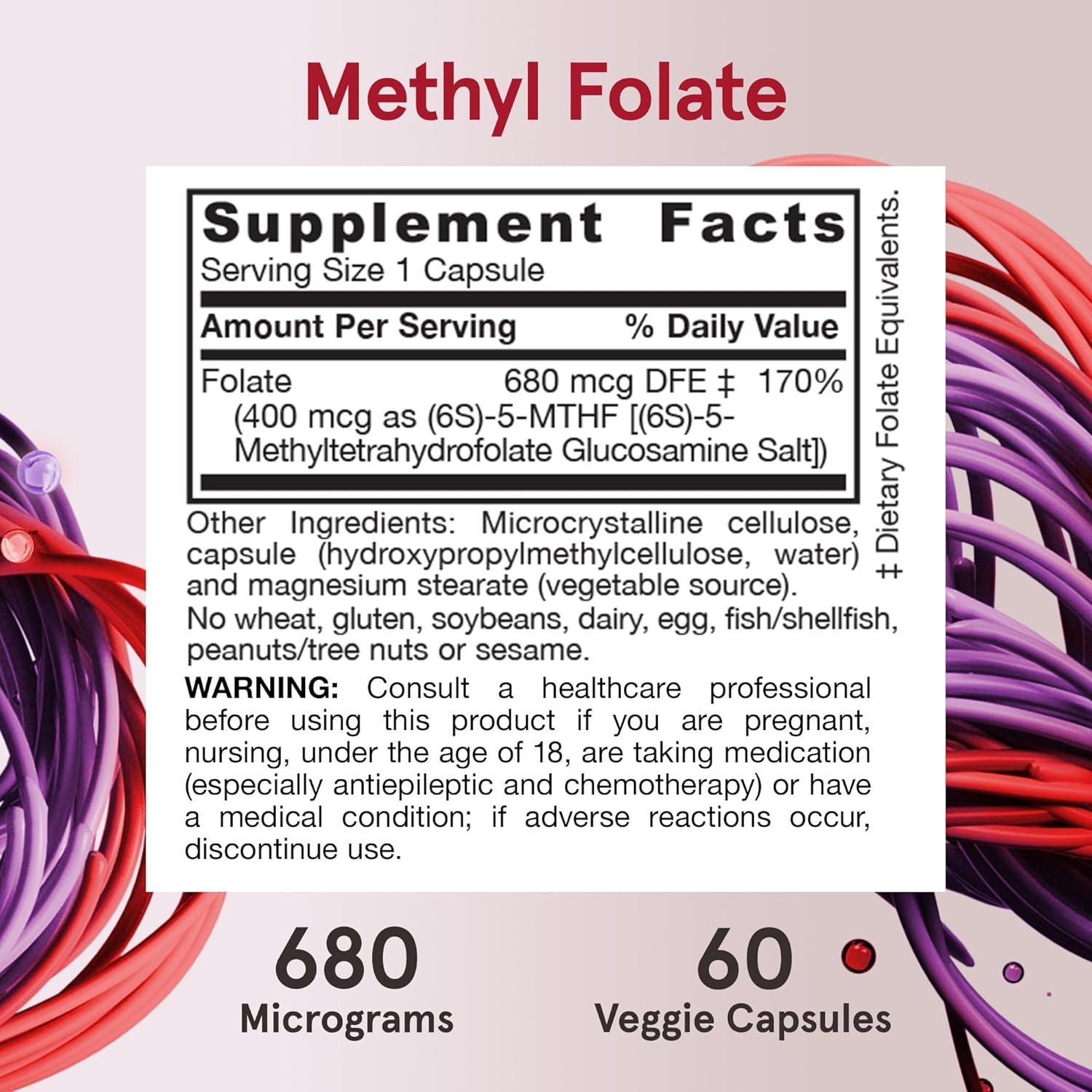 Suplemento Dietético Jarrow Folato Metílico 400 mcg 60 Cápsulas