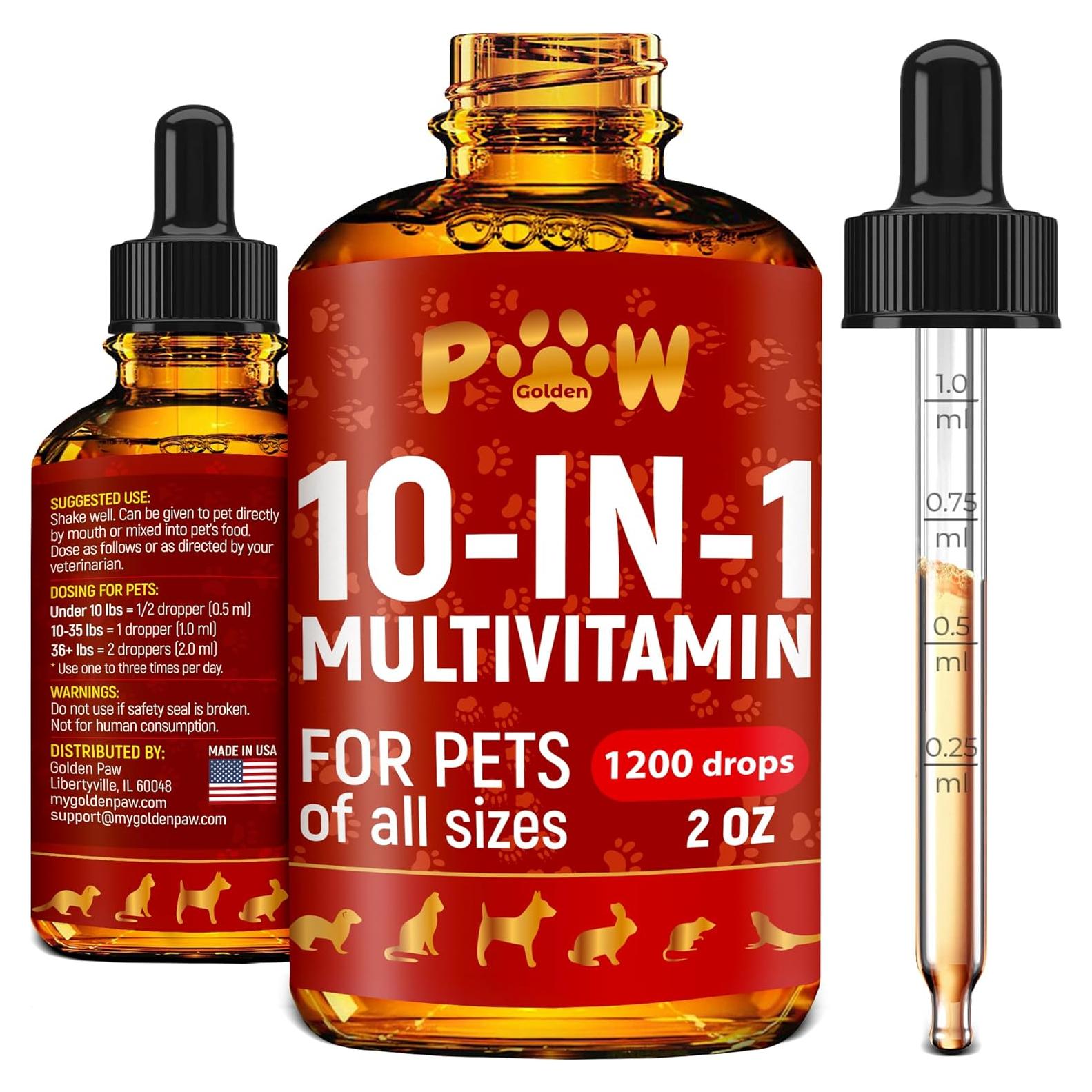Multivitamina Líquida para Perros y Gatos Golden Paw 60ml
