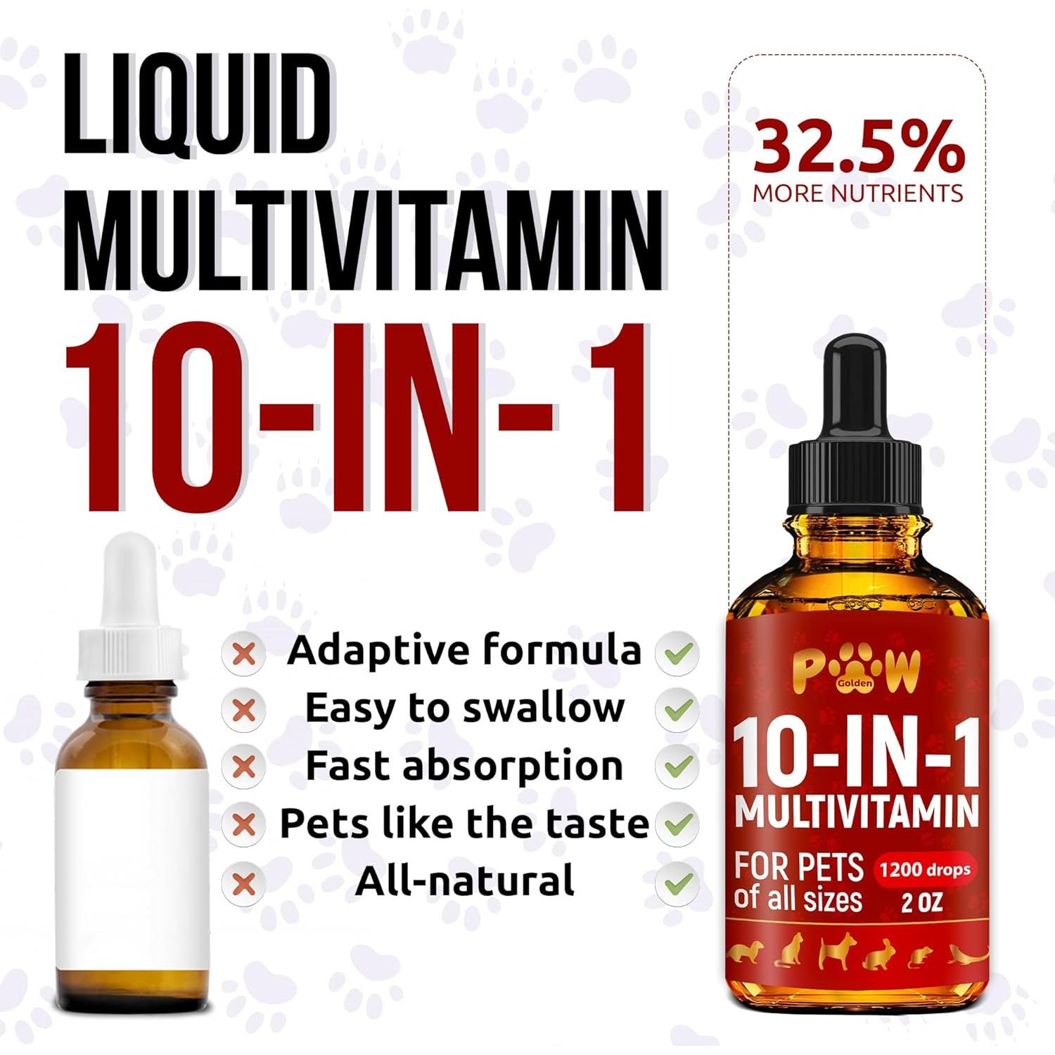 Multivitamina Líquida para Perros y Gatos Golden Paw 60ml