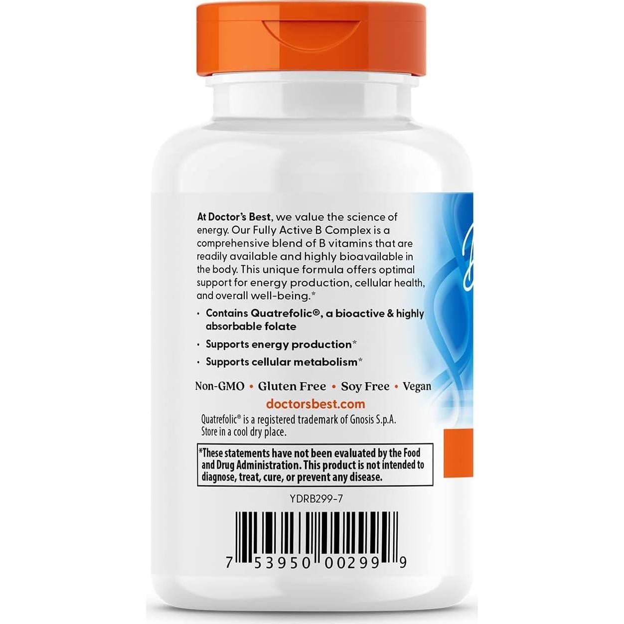Complejo B Activo Doctor's Best 30 Cápsulas Veganas