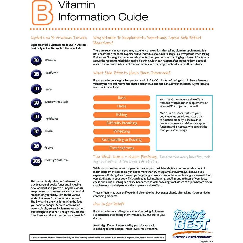 Complejo B Activo Doctor's Best 30 Cápsulas Veganas