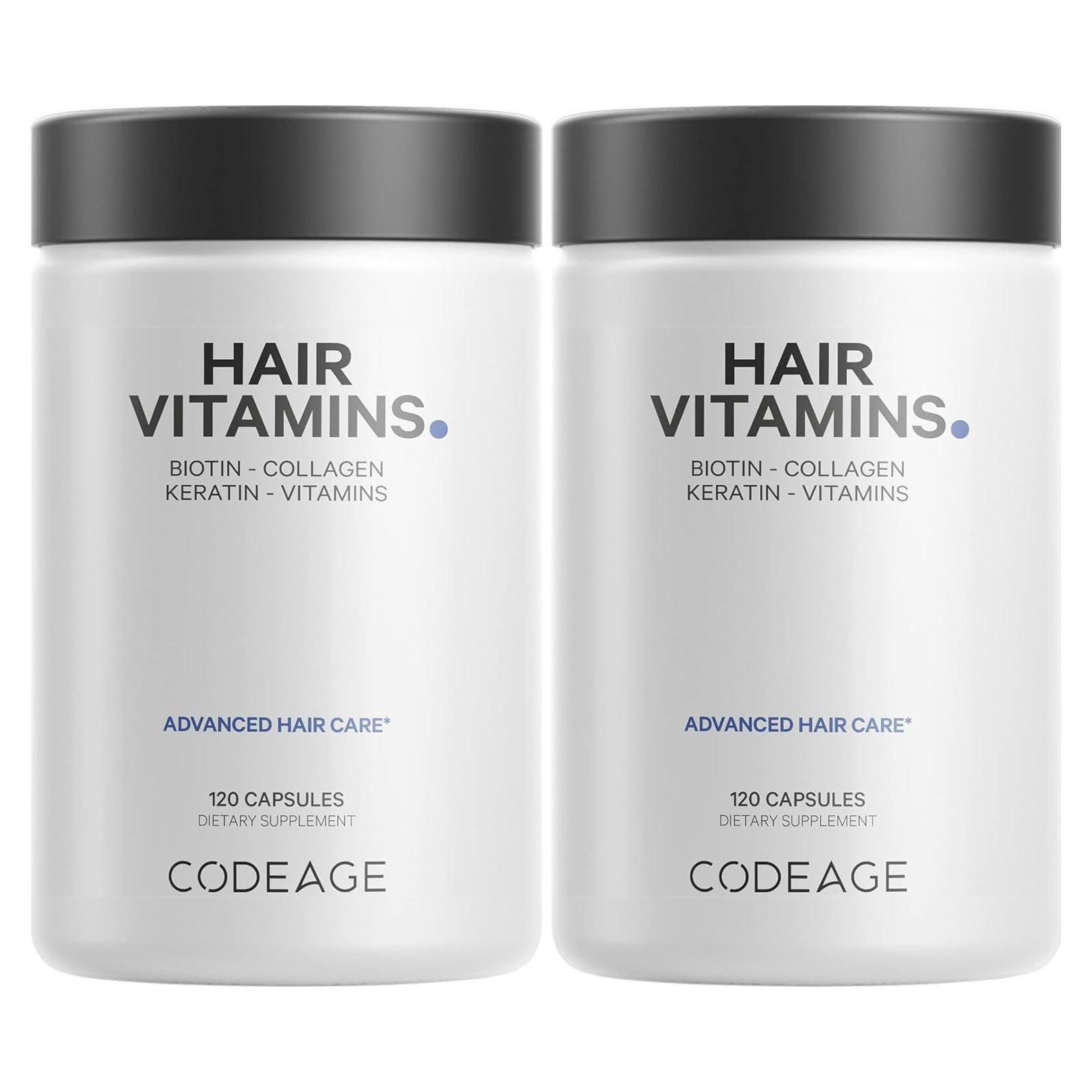 Vitaminas para el Cabello Codeage 10000 mcg Biotina y Colágeno