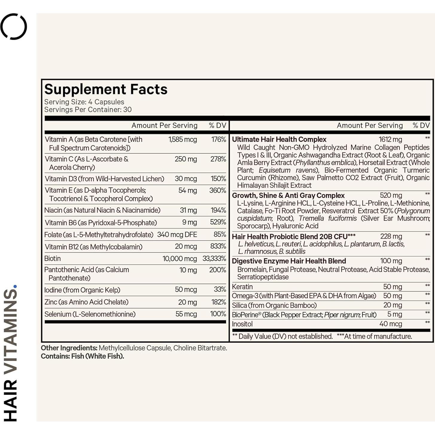 Vitaminas para el Cabello Codeage 10000 mcg Biotina y Colágeno