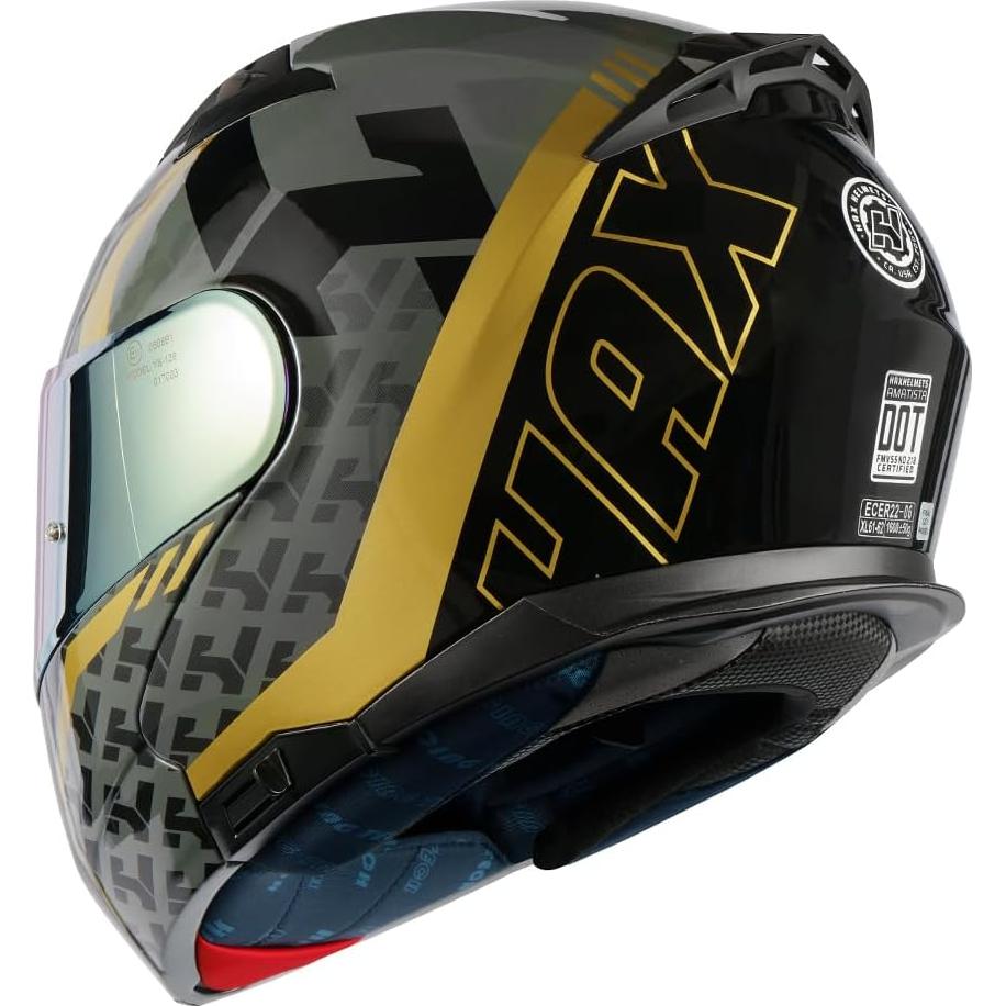 Casco HAX Modular Flip-Up Wind Gold 2.19 kg Aprobado DOT/ECE