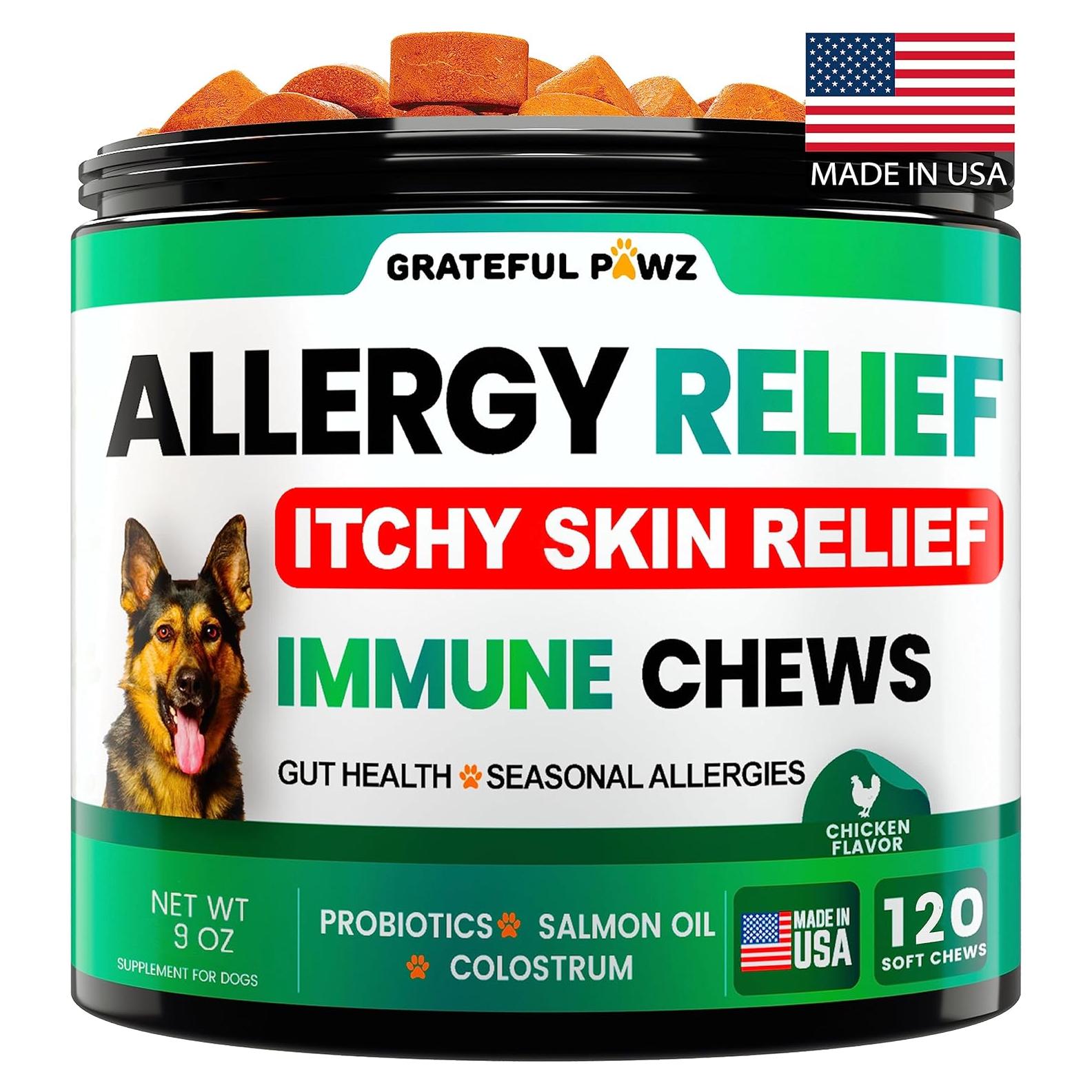Masticables para Perros Grateful Pawz - Alivio Alergias y Picazón