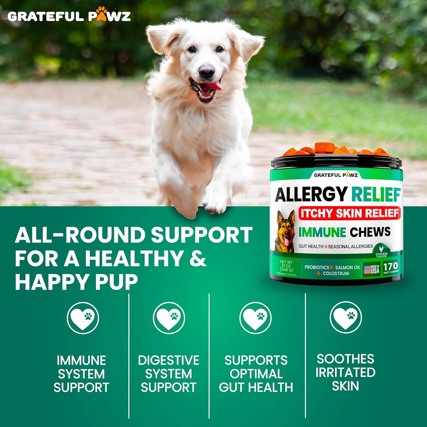 Masticables para Perros Grateful Pawz - Alivio Alergias y Picazón