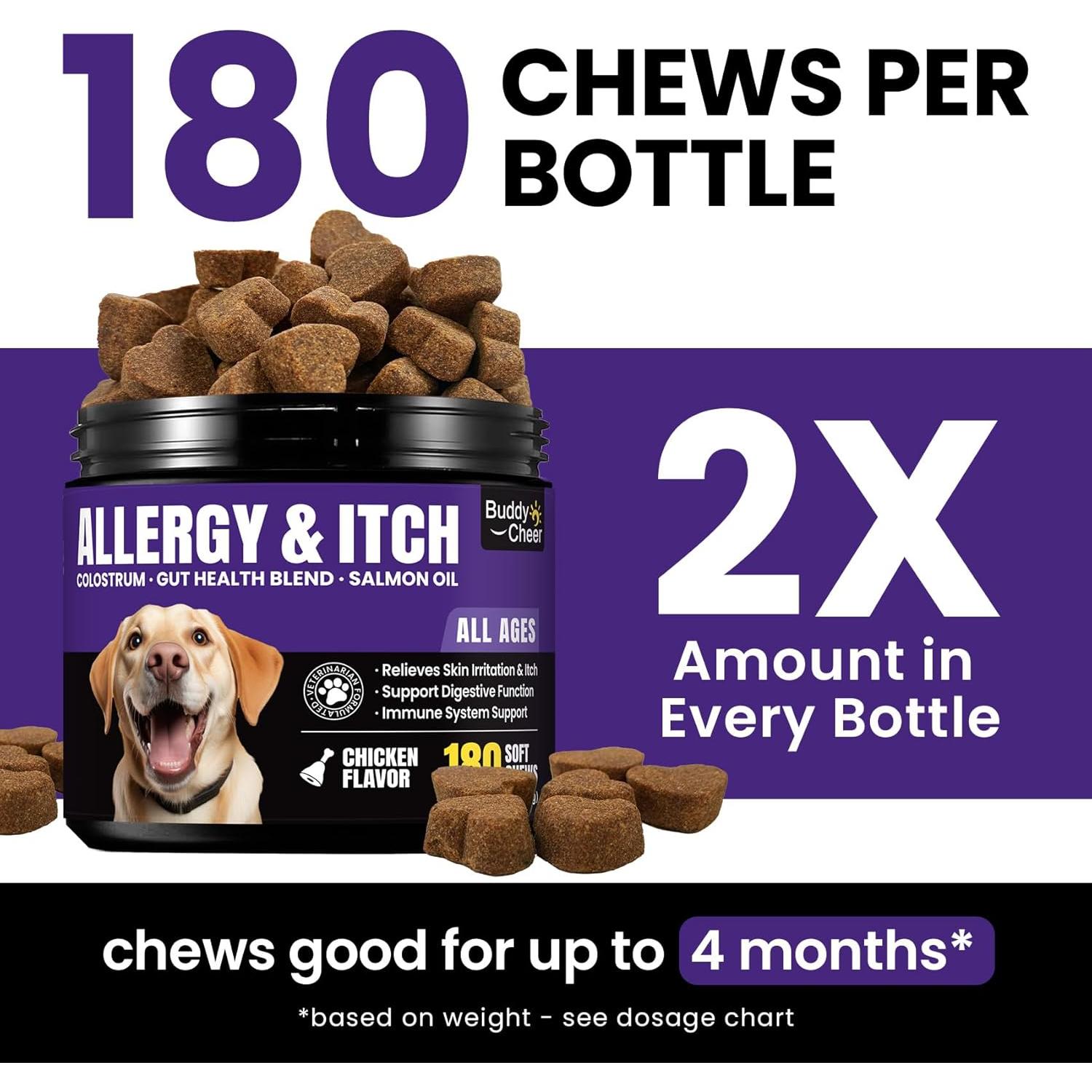 Masticables Antipicazón BuddyCheer para Perros 180ct