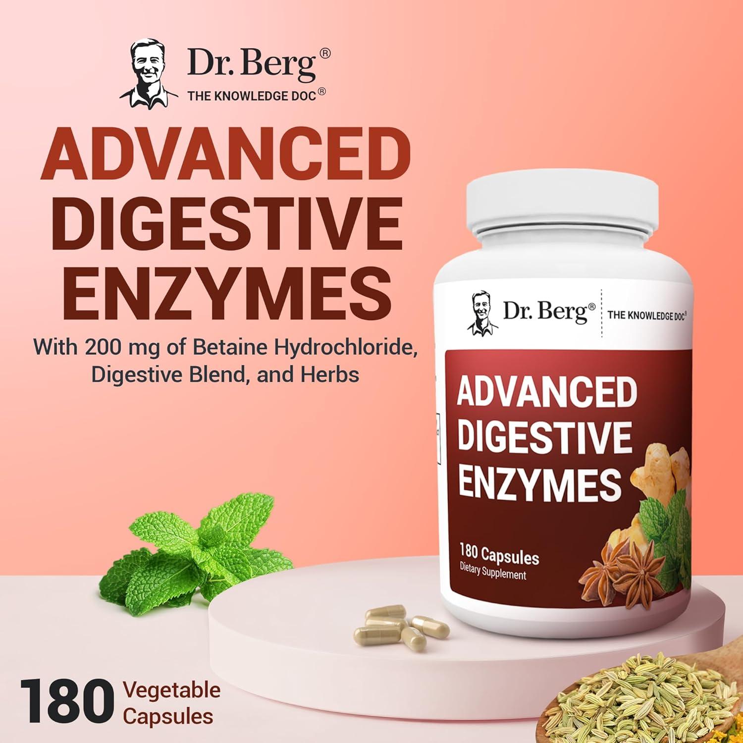 Enzimas Digestivas Avanzadas Dr. Berg 180 Cápsulas con Vinagre