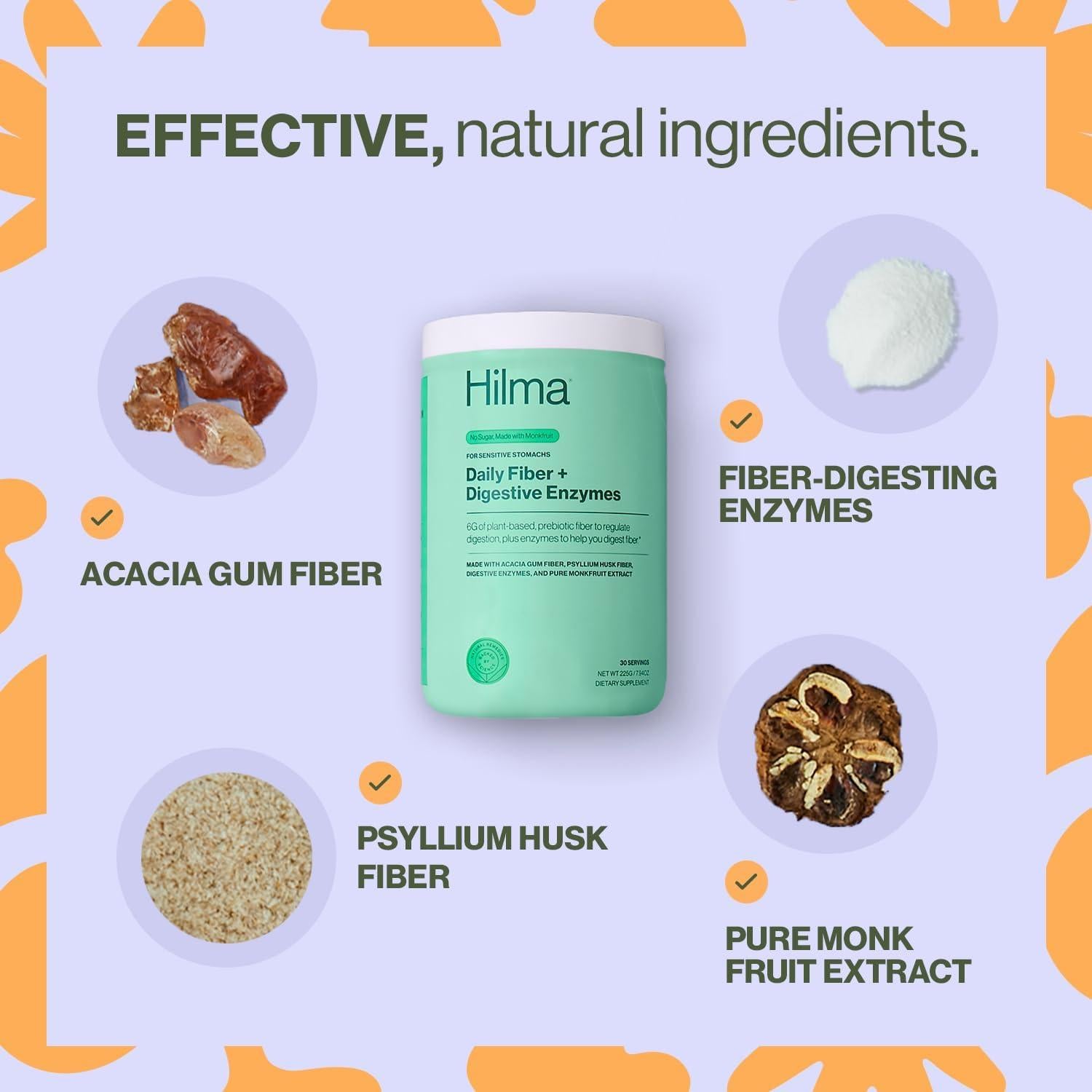 Suplemento de Fibra en Polvo Hilma - 30 Porciones Vegano