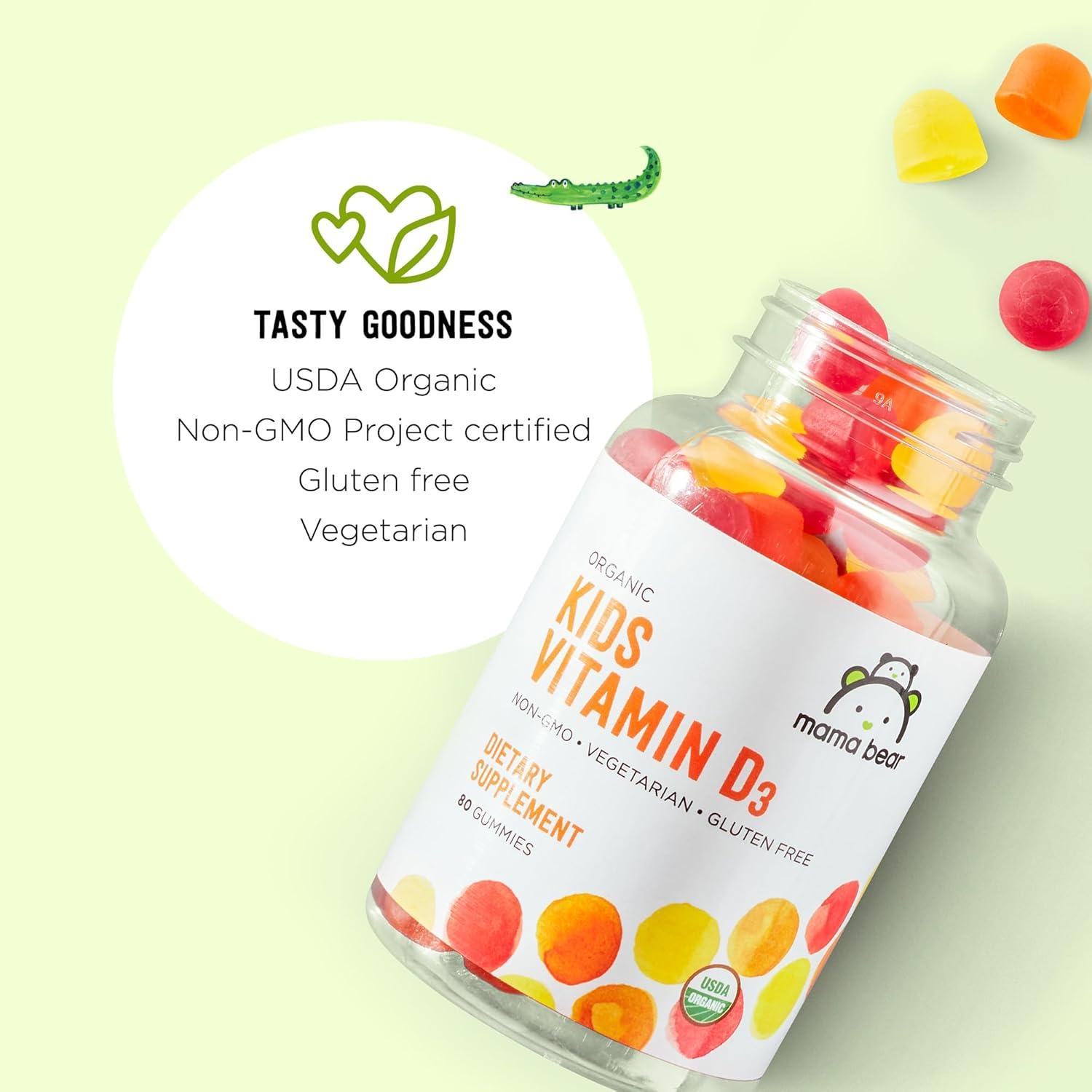 Gominolas Orgánicas Vitamina D3 Mama Bear 25 mcg 80 Unidades