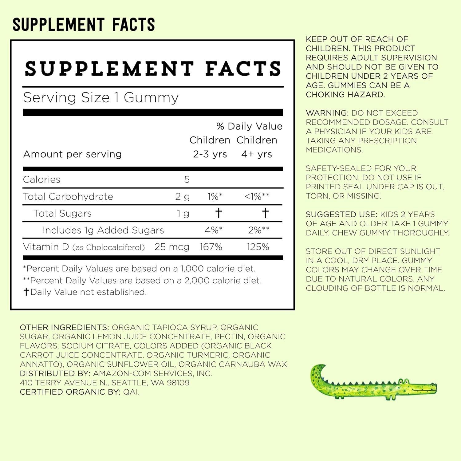 Gominolas Orgánicas Vitamina D3 Mama Bear 25 mcg 80 Unidades