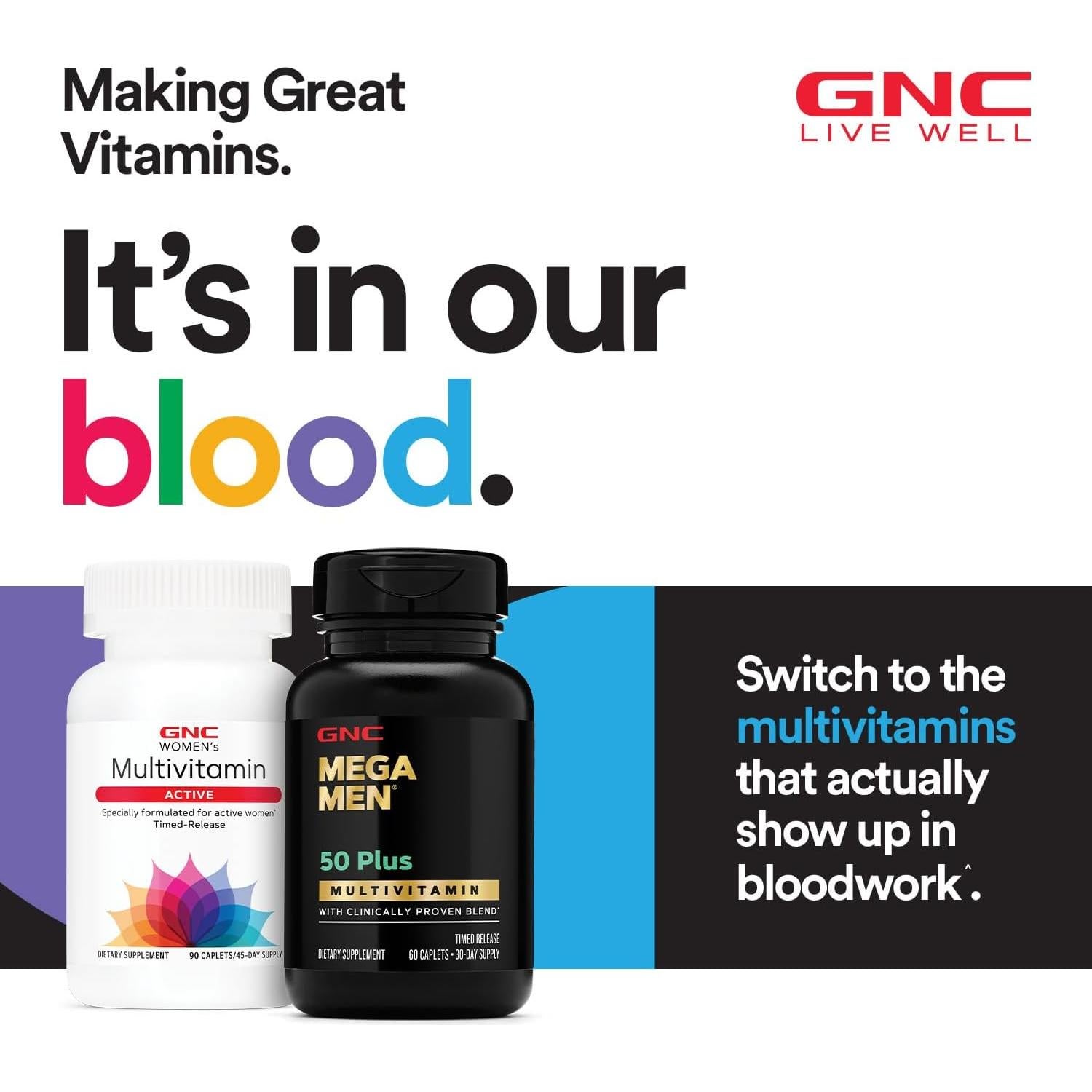 GNC Mega Men Multivitaminas 180 Tabletas - Soporte Energía e Inmunidad