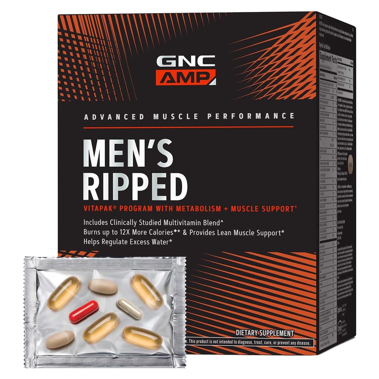 Vitapak Ripped GNC AMP Hombres 30 Días Multivitamínico