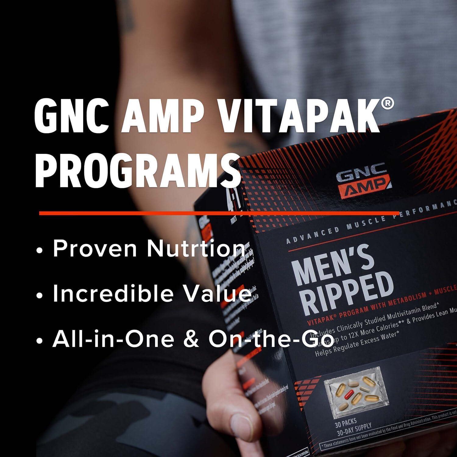 Vitapak Ripped GNC AMP Hombres 30 Días Multivitamínico