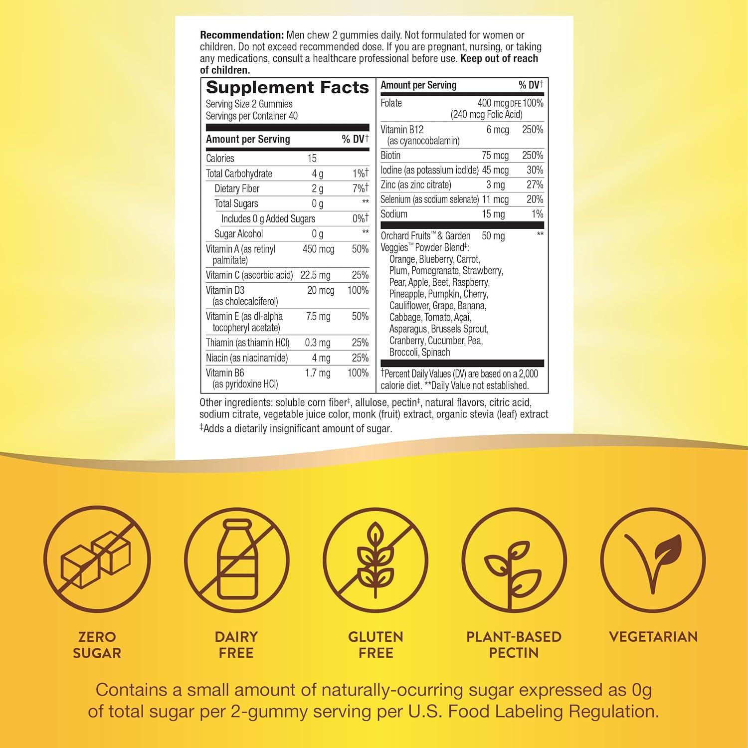 Gomitas Multivitamínicas para Hombres Alive! Sin Azúcar