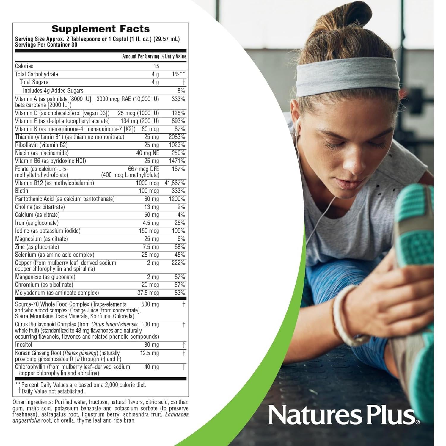 Suplemento Multivitamínico Líquido Natures Plus 887 ml Fruta Tropical