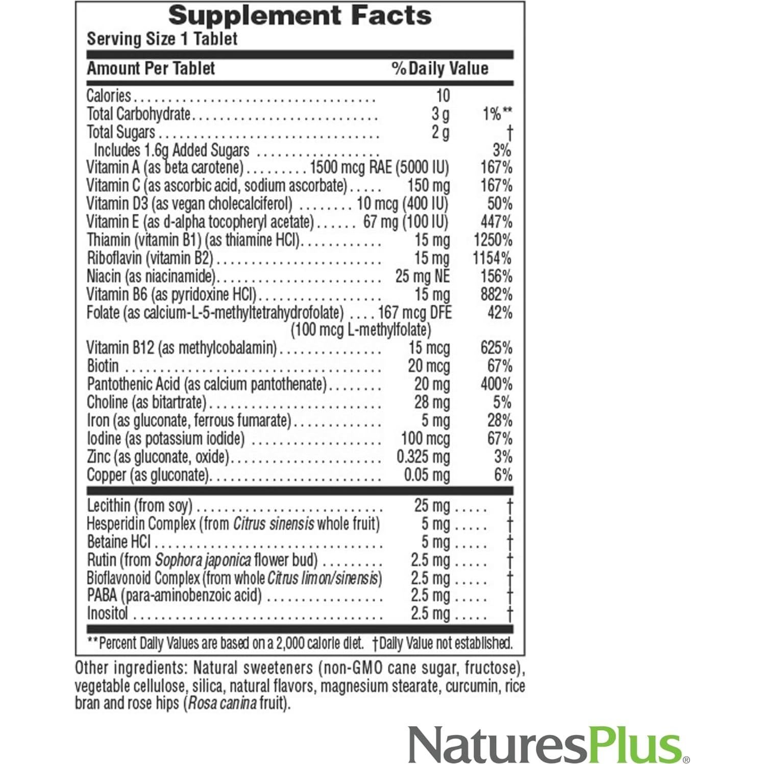 Multivitamina Masticable Natures Plus 90 Tabletas Sabor Piña