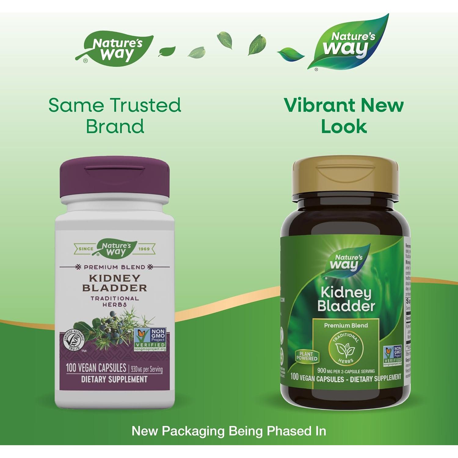 Suplemento Herbal Nature's Way Riñón y Vejiga 100 Cápsulas 900 mg