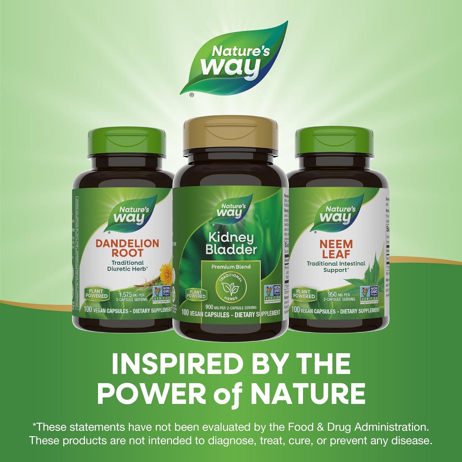 Suplemento Herbal Nature's Way Riñón y Vejiga 100 Cápsulas 900 mg