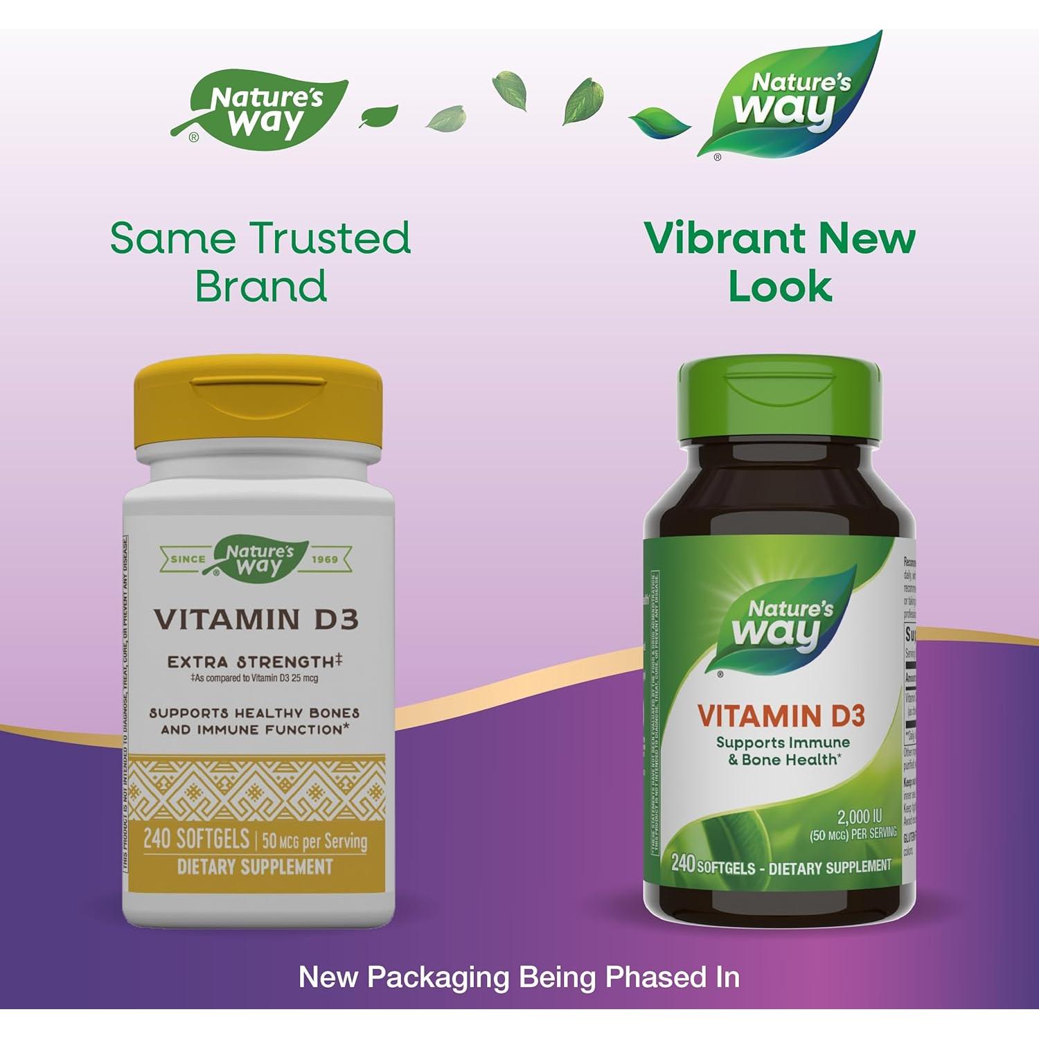 Vitamina D3 Nature's Way 2000 UI 240 Gelatinas Blandas