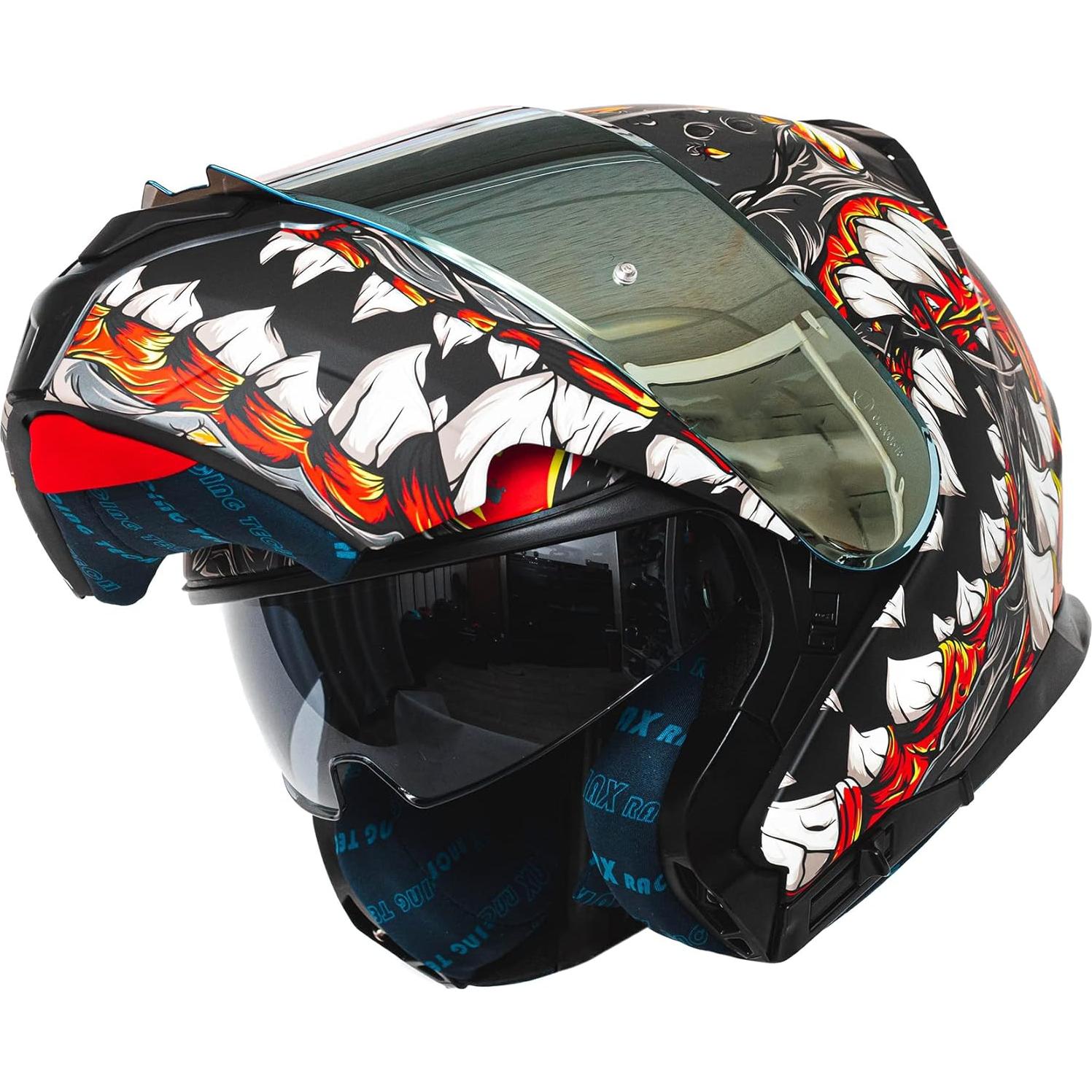 Casco HAX Modular Flip-Up Motocicleta Ligero XXL Gris