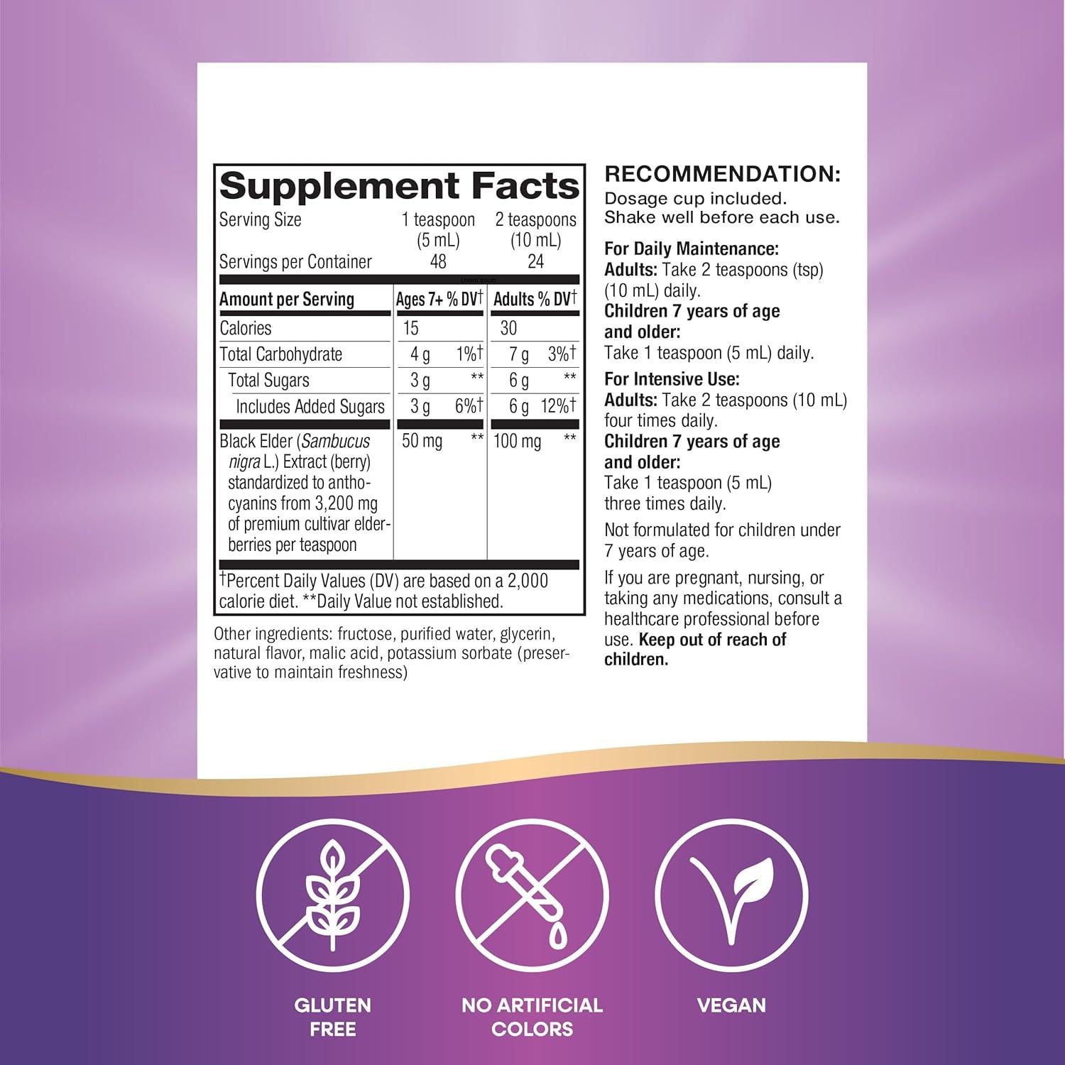 Jarabe Inmunológico Sambucus Nature's Way 236.6 mL Antioxidante