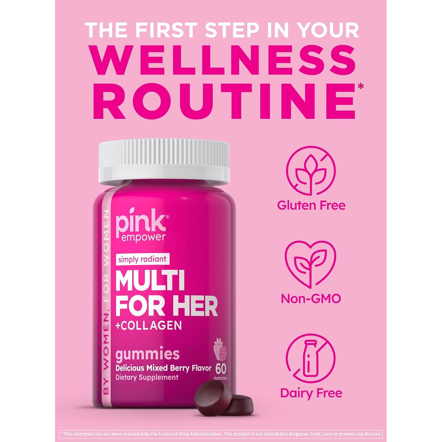 Gomitas Multivitamínicas PINK para Mujeres con Colágeno 100g