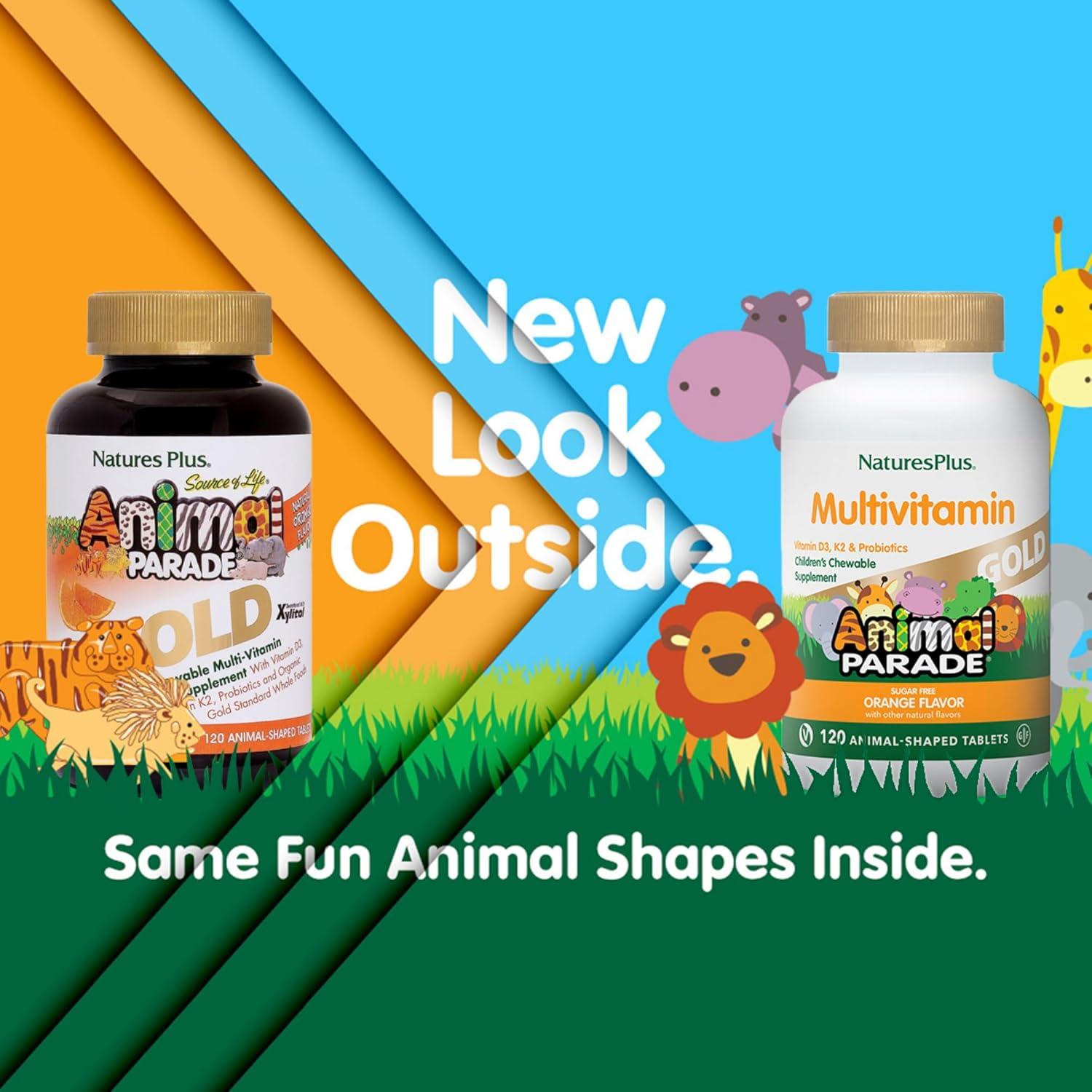 Multivitamina Infantil Masticable Nature's Plus Animal Parade - 240 Tabletas Sabor Naranja - Sin Gluten