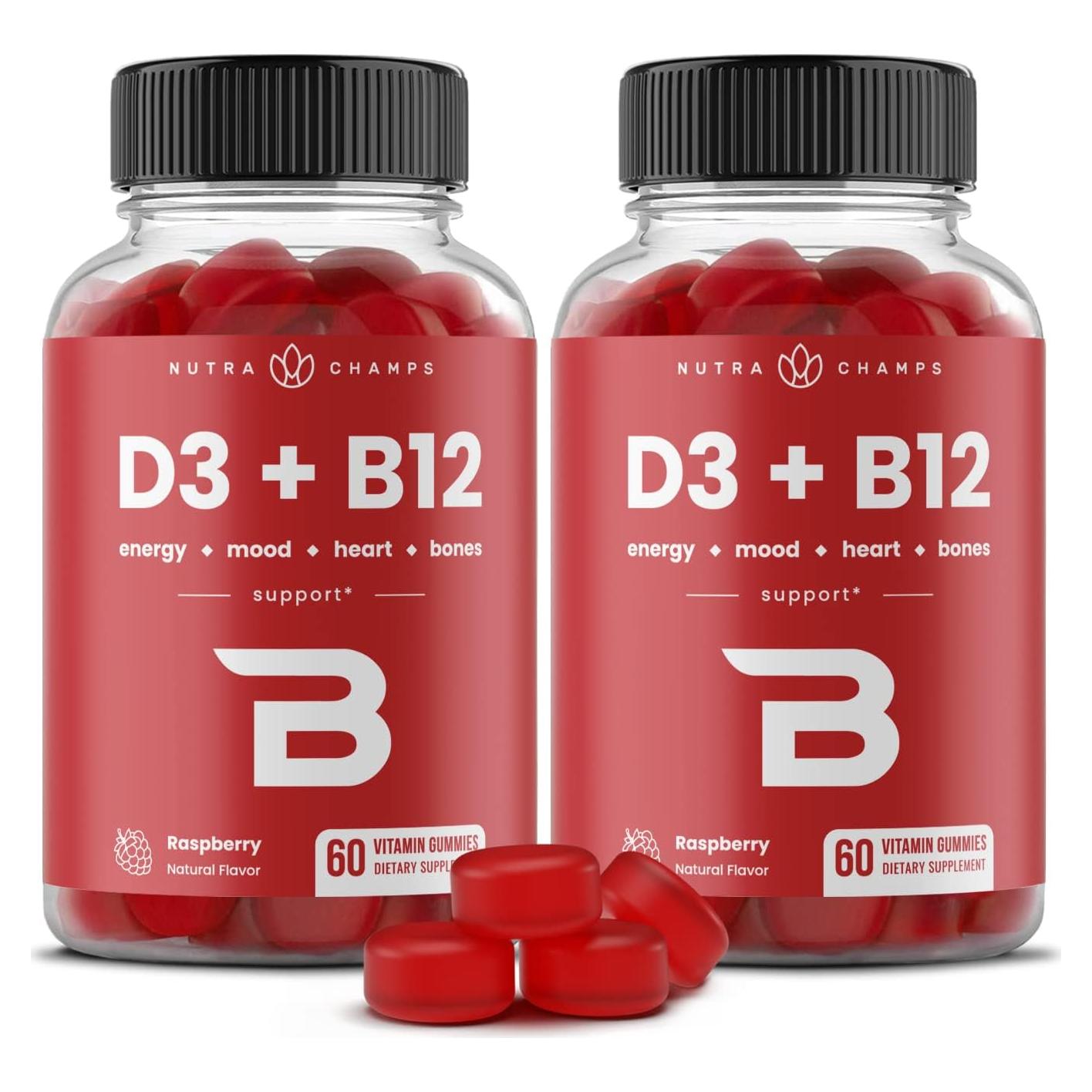 Gominolas de Vitamina D3 y B12 NutraChamps - 120 Unidades