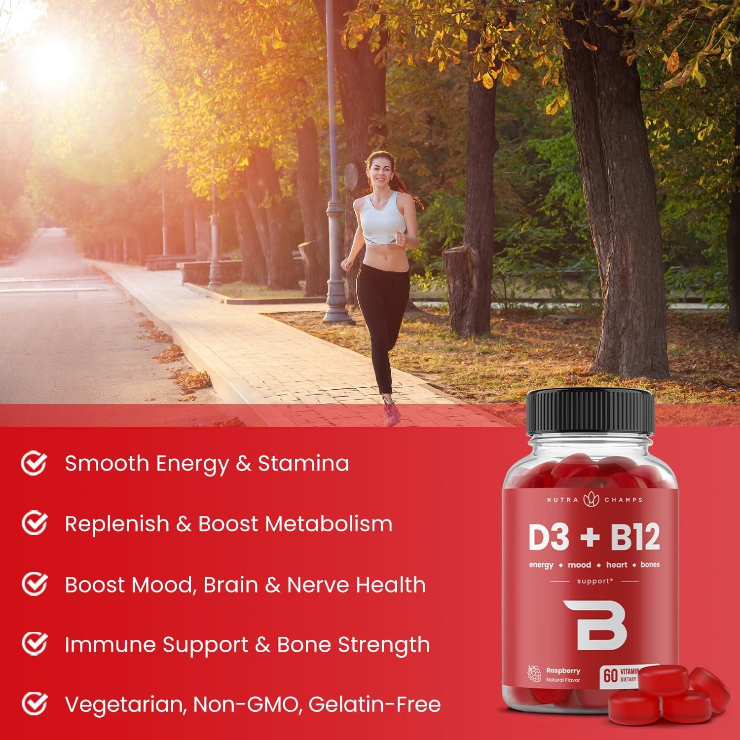 Gominolas de Vitamina D3 y B12 NutraChamps - 120 Unidades