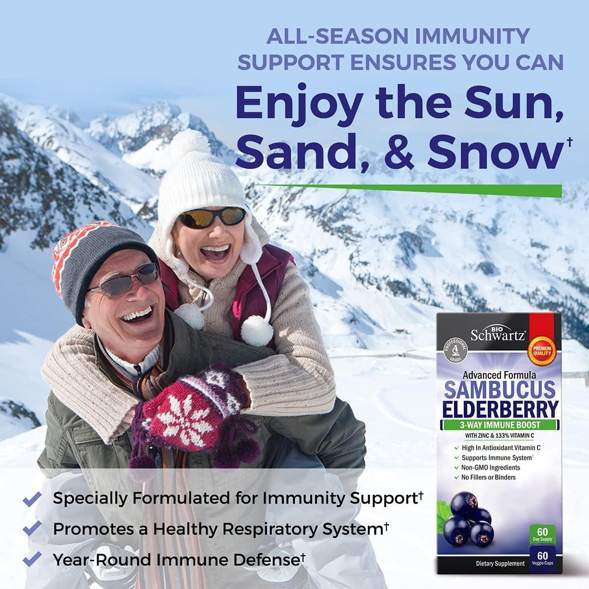 Cápsulas de Saúco BioSchwartz con Zinc y Vitamina C - 60 Unidades