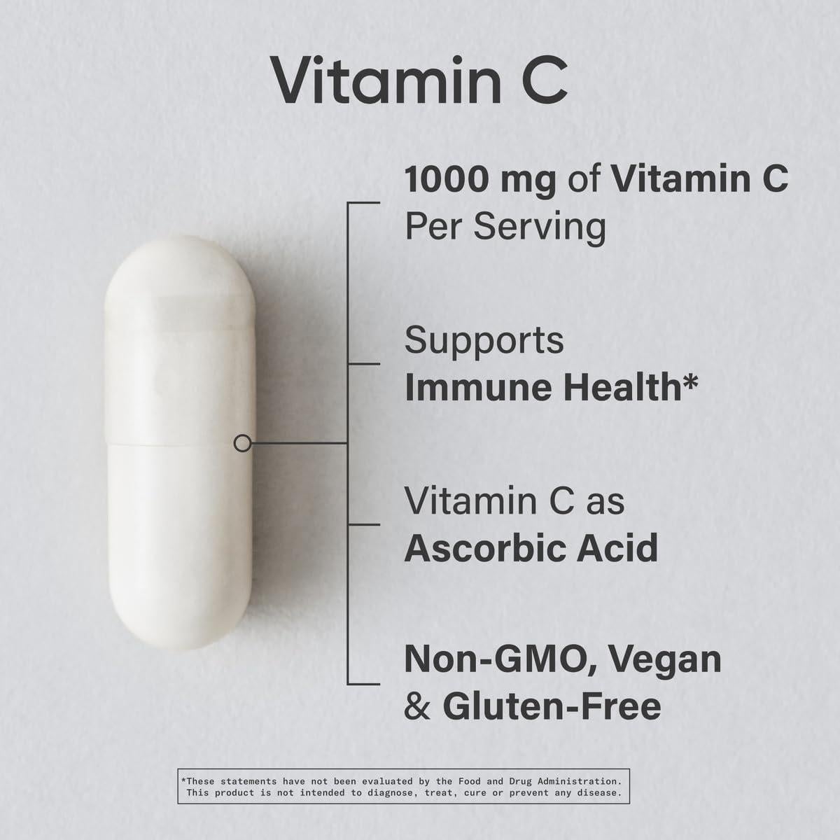 Vitamina C 1000mg Investigación Deportiva - Antioxidante Vegano