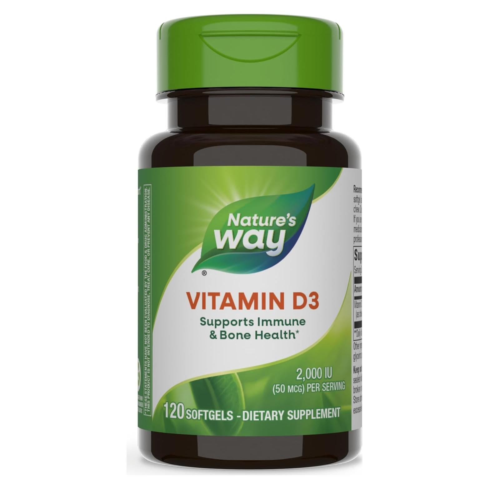 Vitamina D3 Nature's Way Fuerza Extra 2000 UI 120 Gelatinas