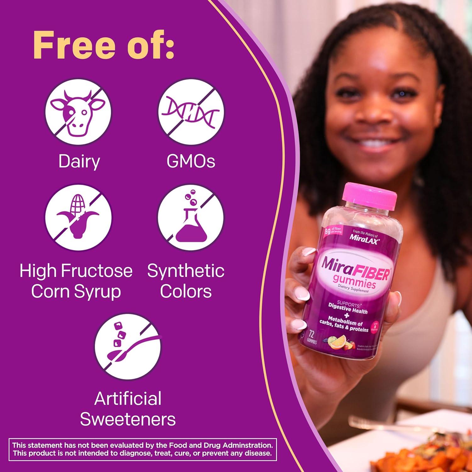 Gominolas de Fibra Prebiótica MiraFIBER 72 Unidades Sabor Fruta