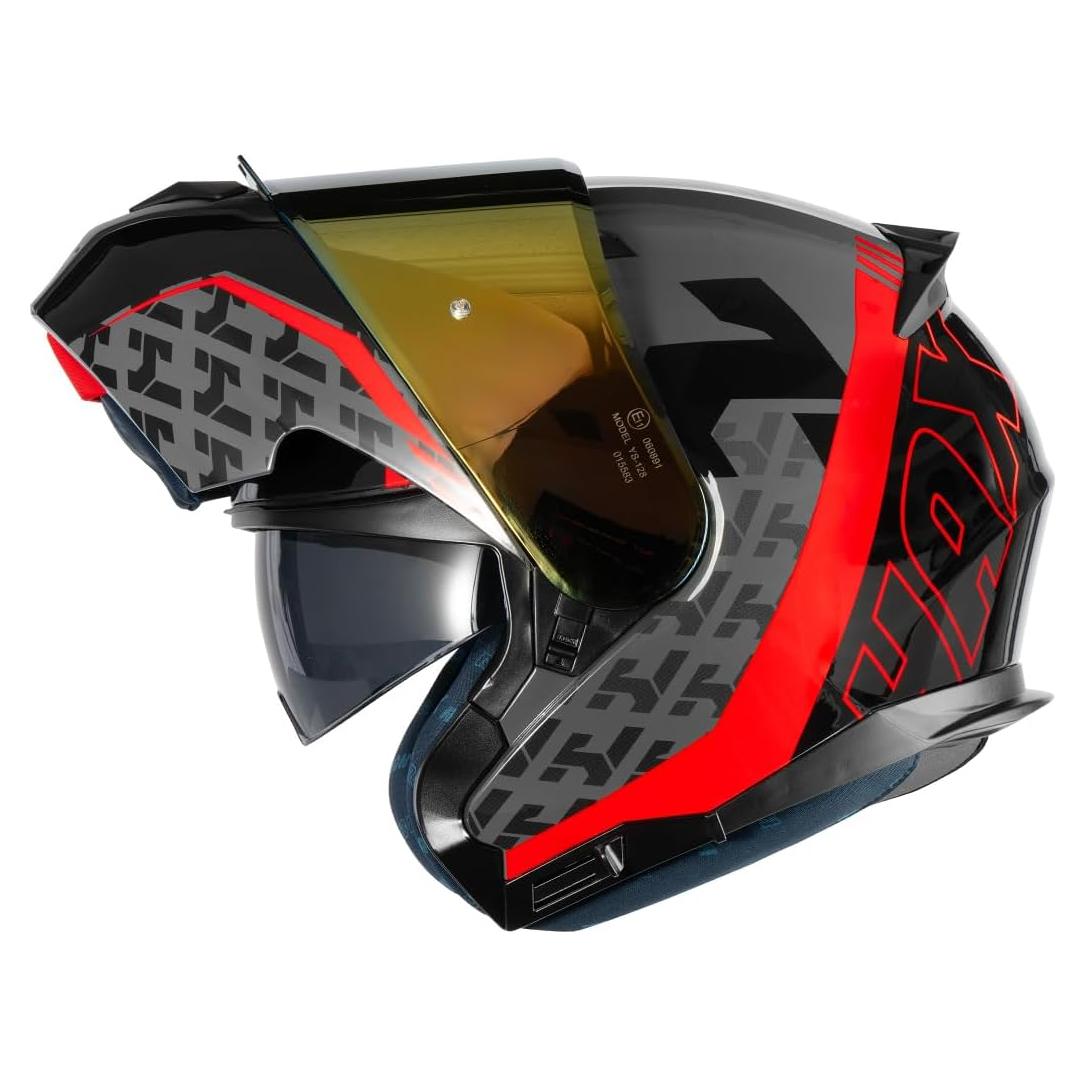 Casco HAX Modular Flip-Up Rojo Viento XXL Ligero y Seguro