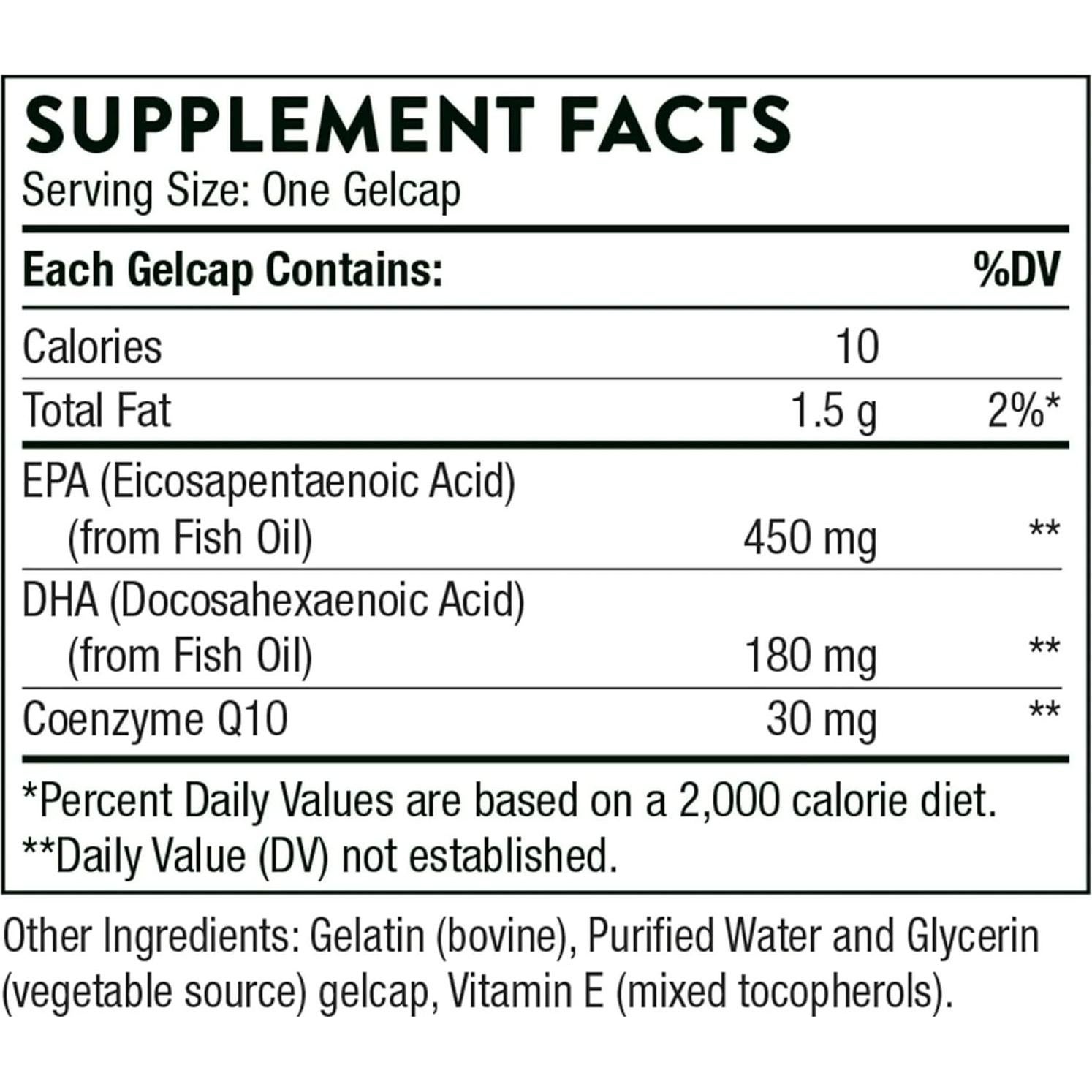 Suplemento Omega-3 con CoQ10 Thorne - 90 Gelcaps