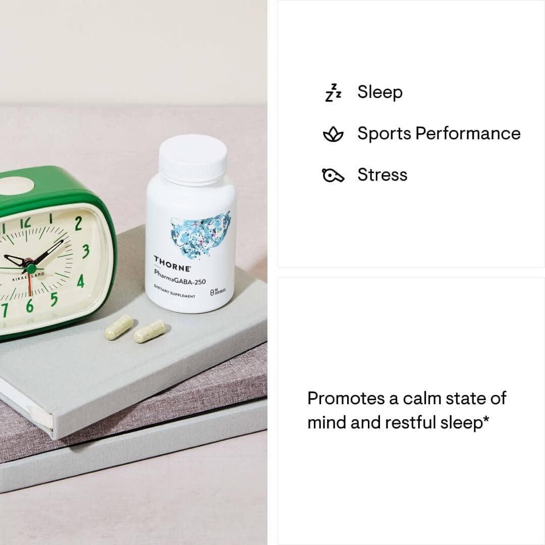 Suplemento GABA Thorne PharmaGABA-250 - 250 mg - 60 Cápsulas