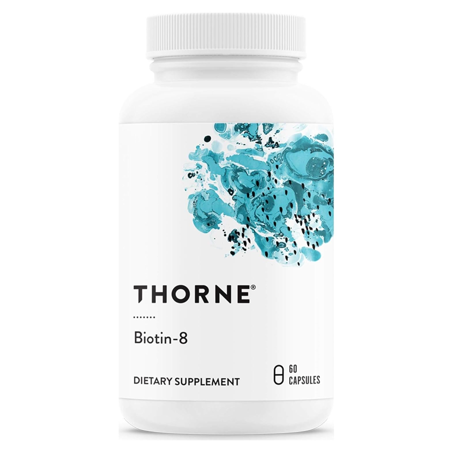 Biotina Thorne 8 - Vitamina B7 para Cabello, Uñas y Piel - 60 Cápsulas