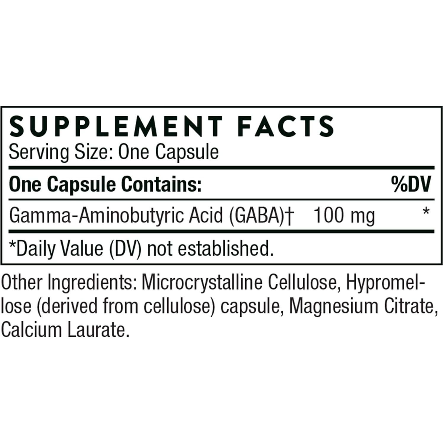 Suplemento GABA Thorne PharmaGABA-100 100 mg 60 Cápsulas