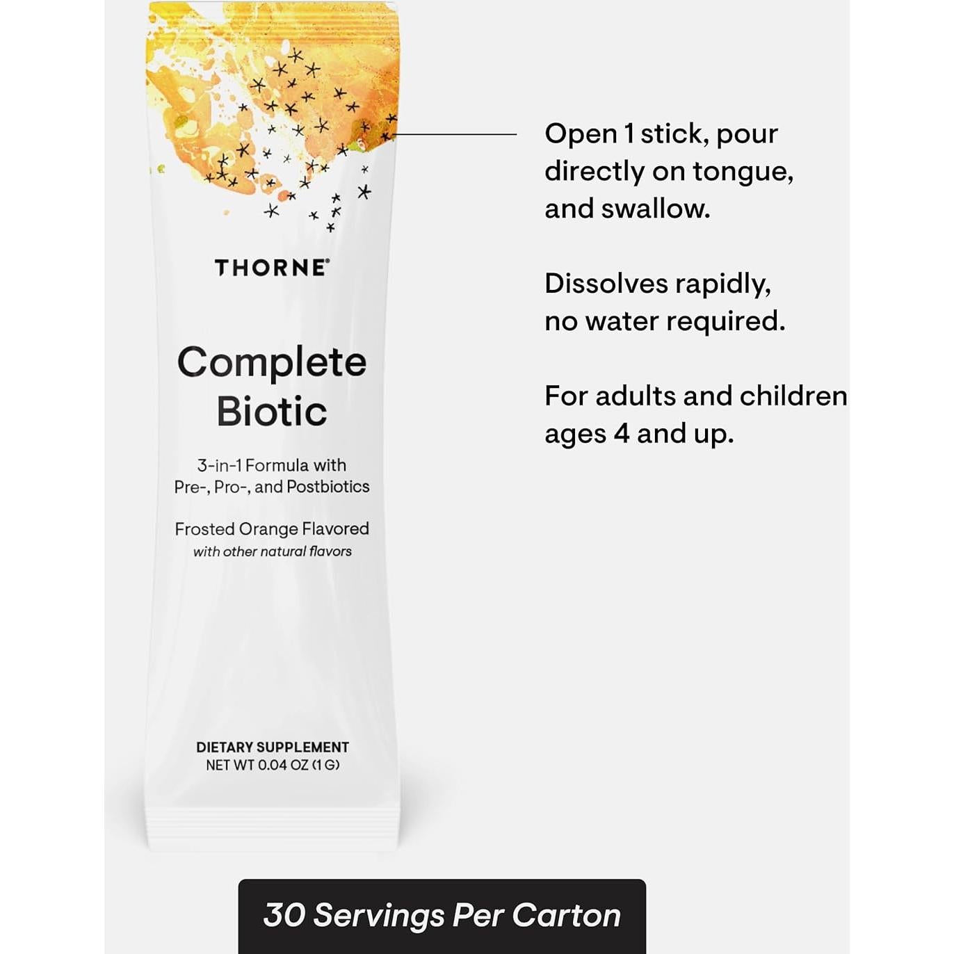 Thorne Biotico Completo Probiotico Prebiotico Postbiotico 30 Porciones