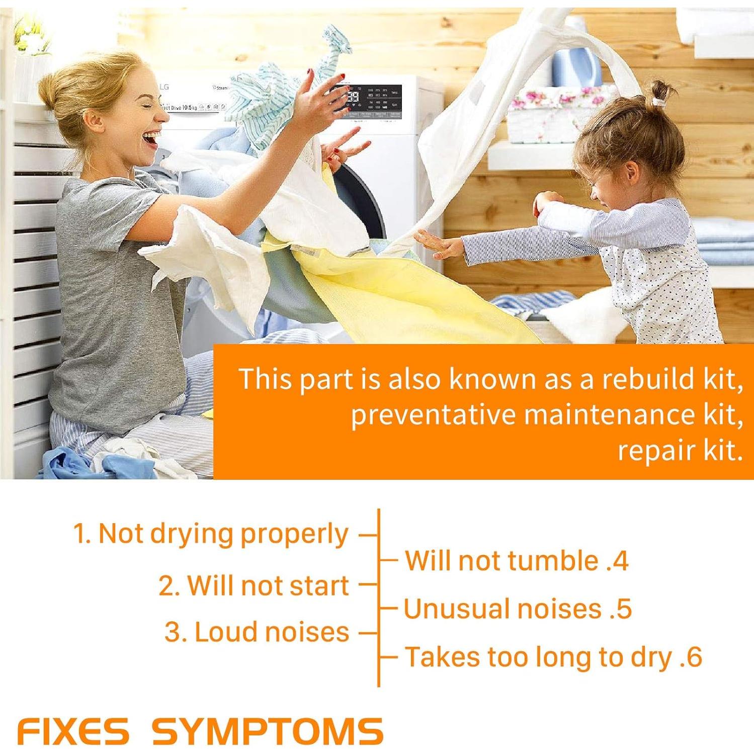 Kit de reparación secadora 4392067 - 5 ruedas y polea