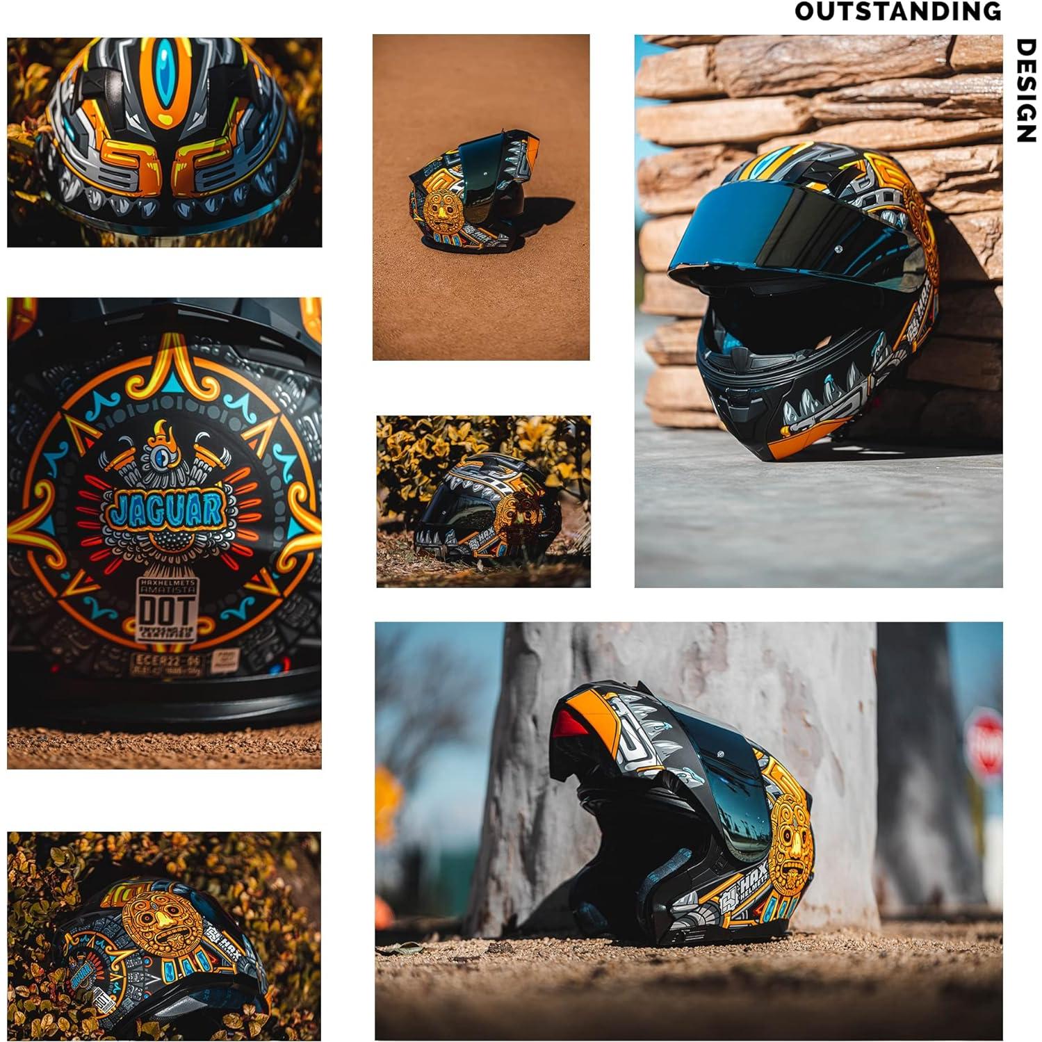 Casco HAX Modular Flip-Up Jaguar Gold XL - Ligero y Seguro