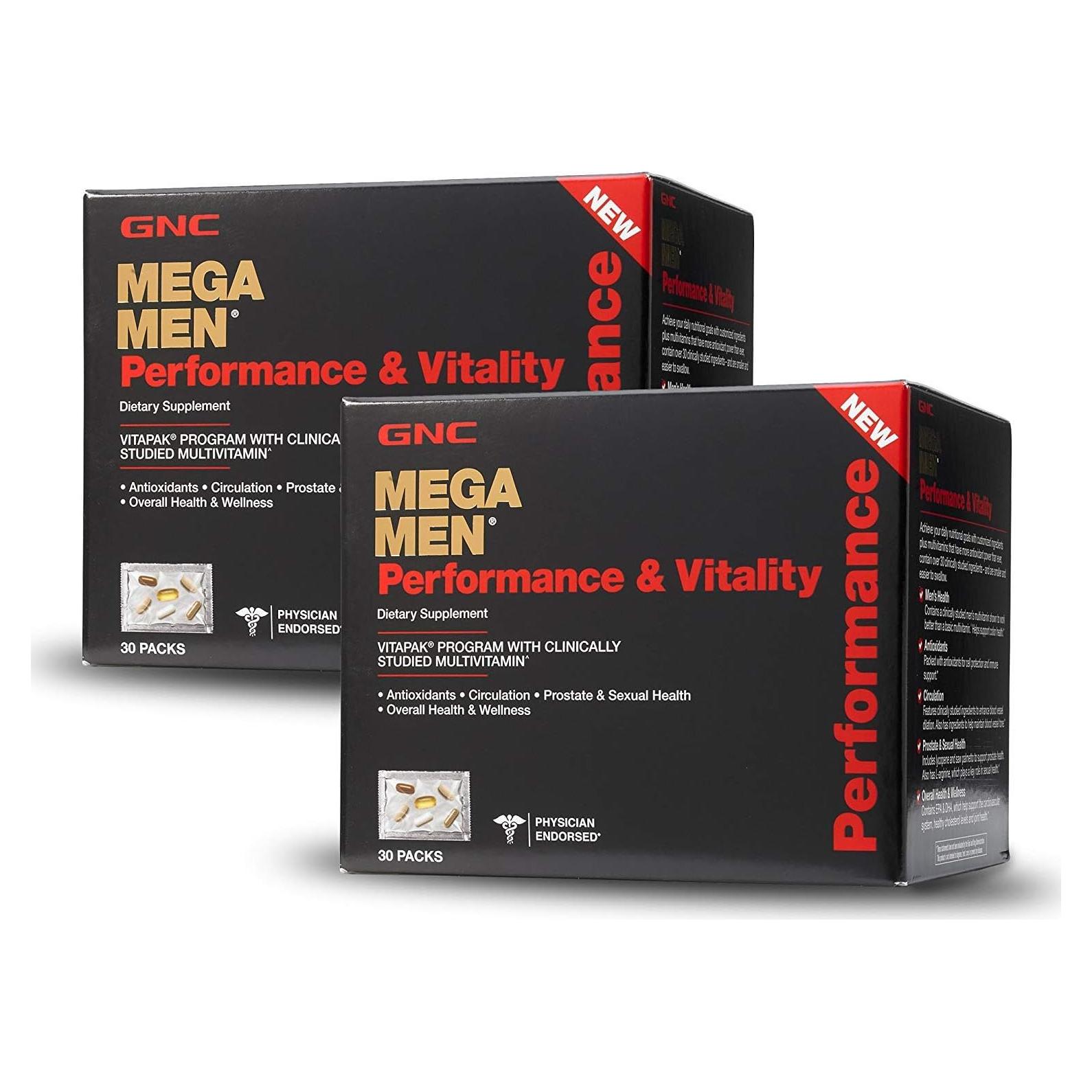 GNC Mega Men Performance Vitality - 30 Paquetes Multivitaminas