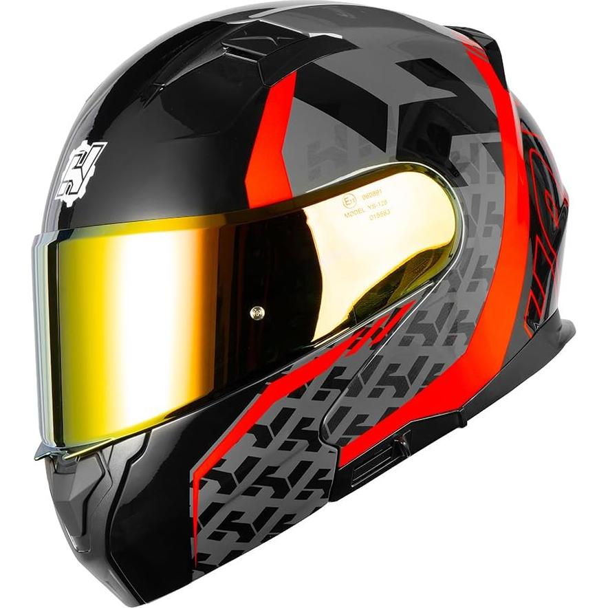 Casco HAX Modular Flip-Up Rojo Viento 2.13 kg Aprobado DOT