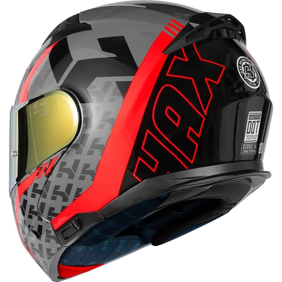 Casco HAX Modular Flip-Up Rojo Viento 2.13 kg Aprobado DOT