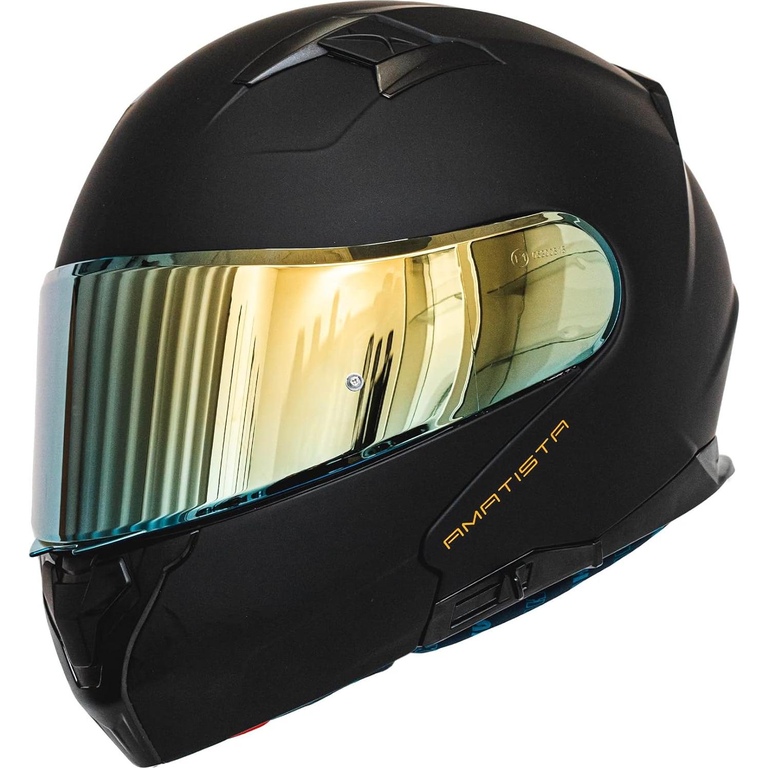 Casco Modular HAX Amatista Flip-Up Doble Visera Negro Mate