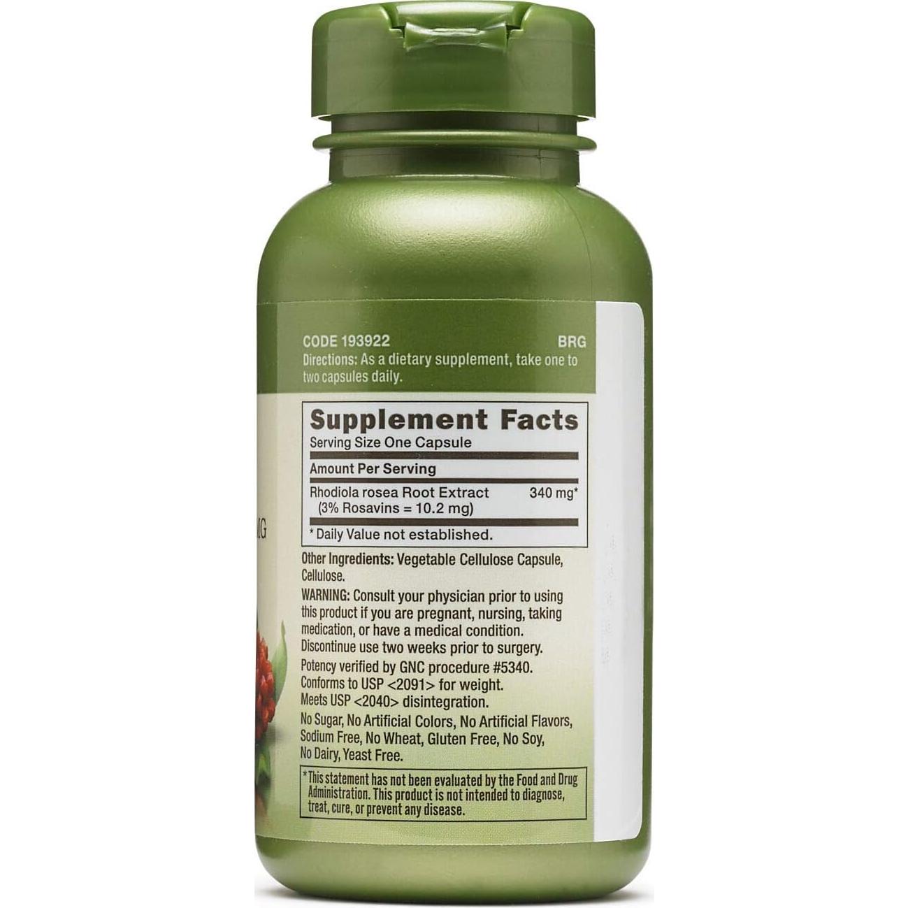 Extracto de Rhodiola GNC Herbal Plus 340mg - 100 Cápsulas