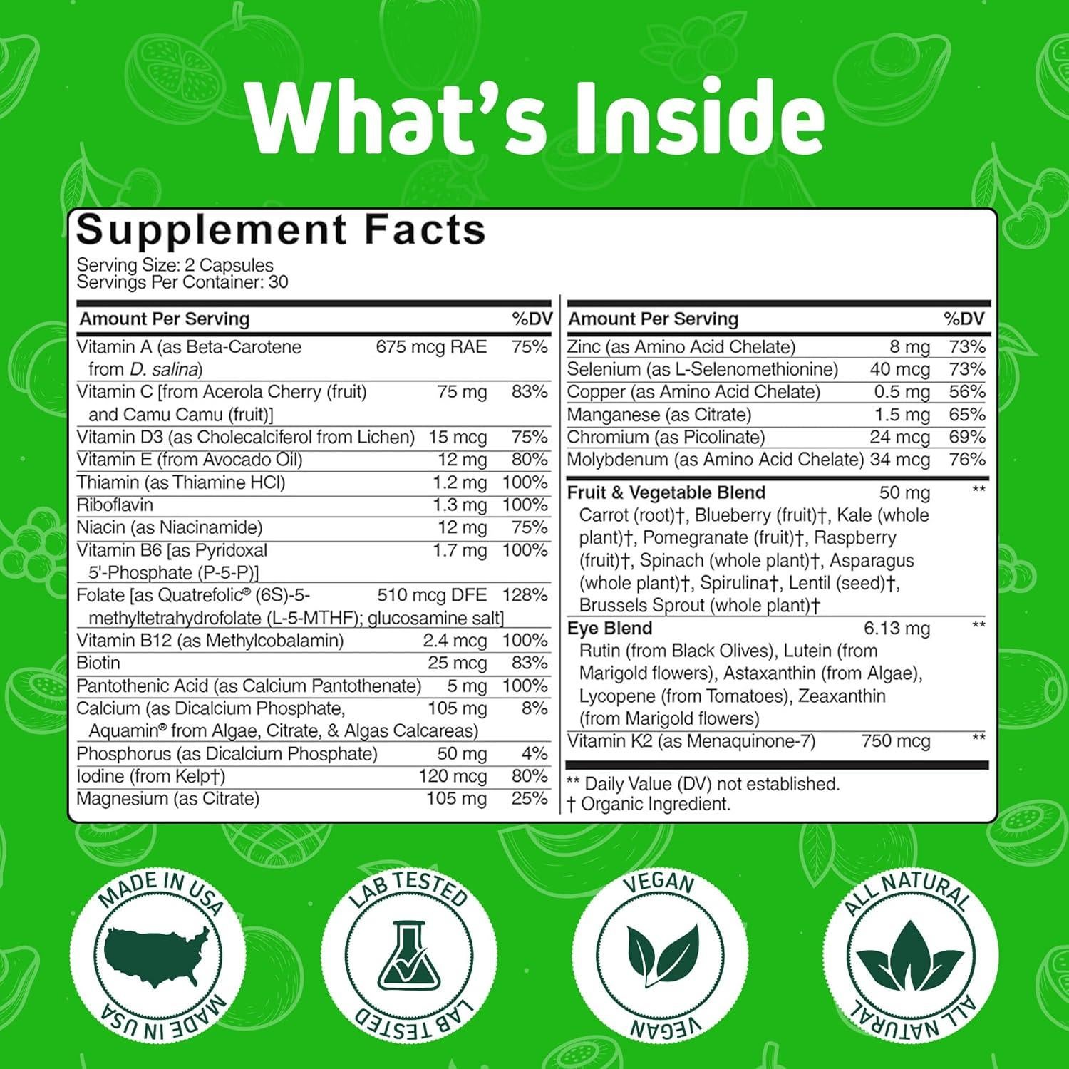 Multivitamínico Herbtonics para Adolescentes 60 Cápsulas Veganas