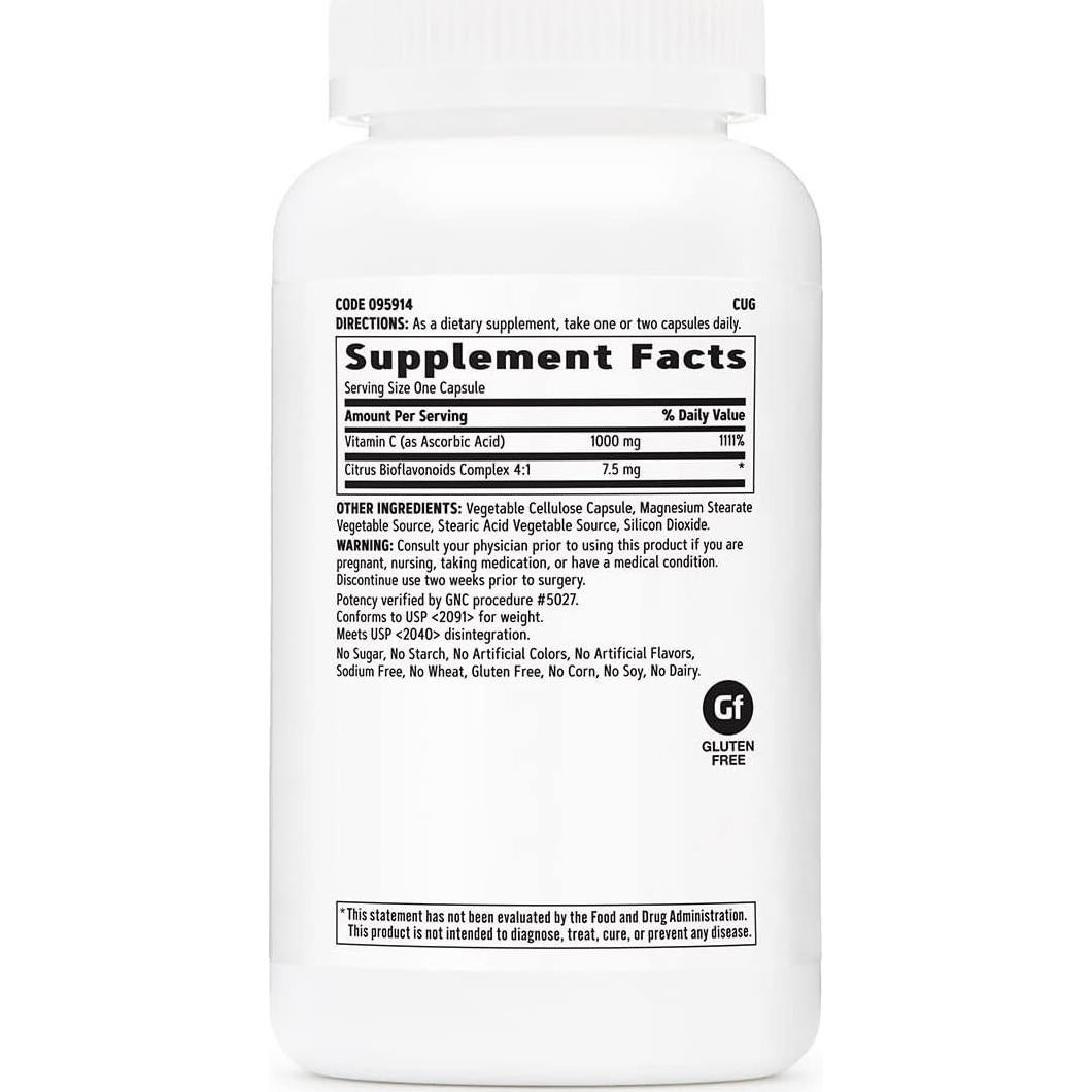 Vitamina C 1000 mg GNC - Paquete Doble 180 Cápsulas