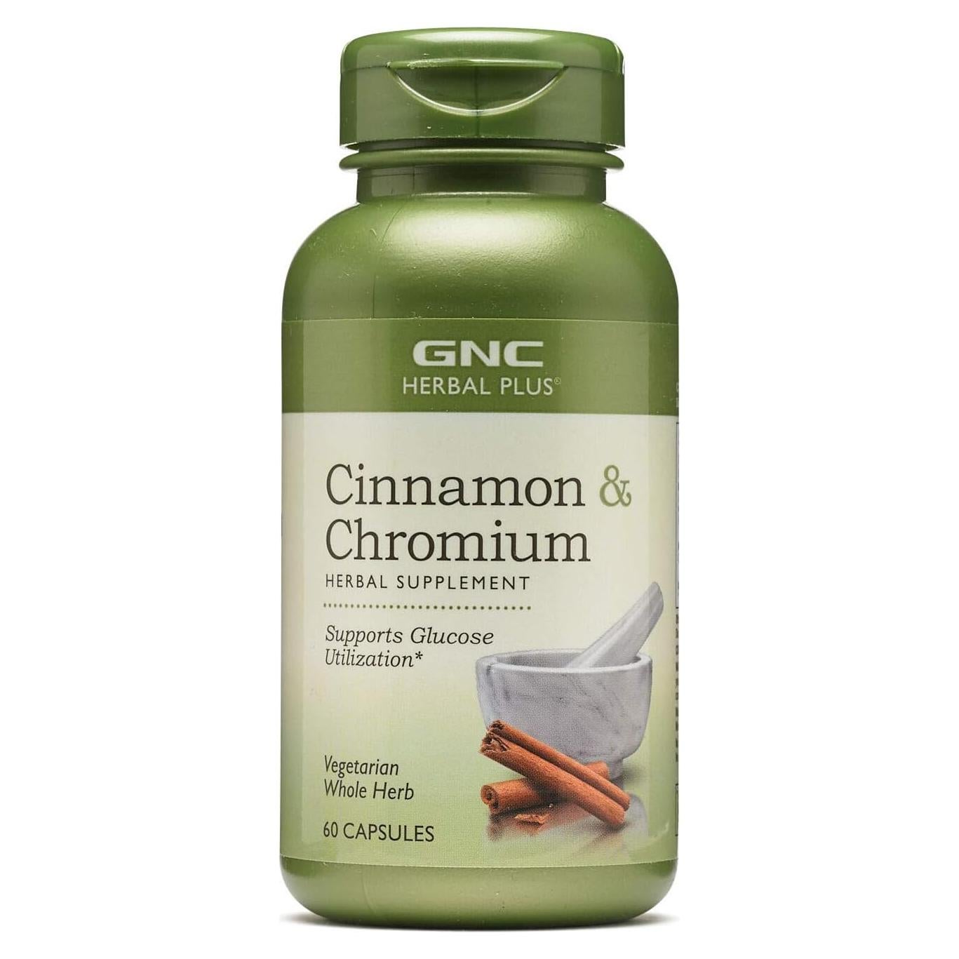 Suplemento de Canela y Cromo GNC Herbal Plus 30 Porciones